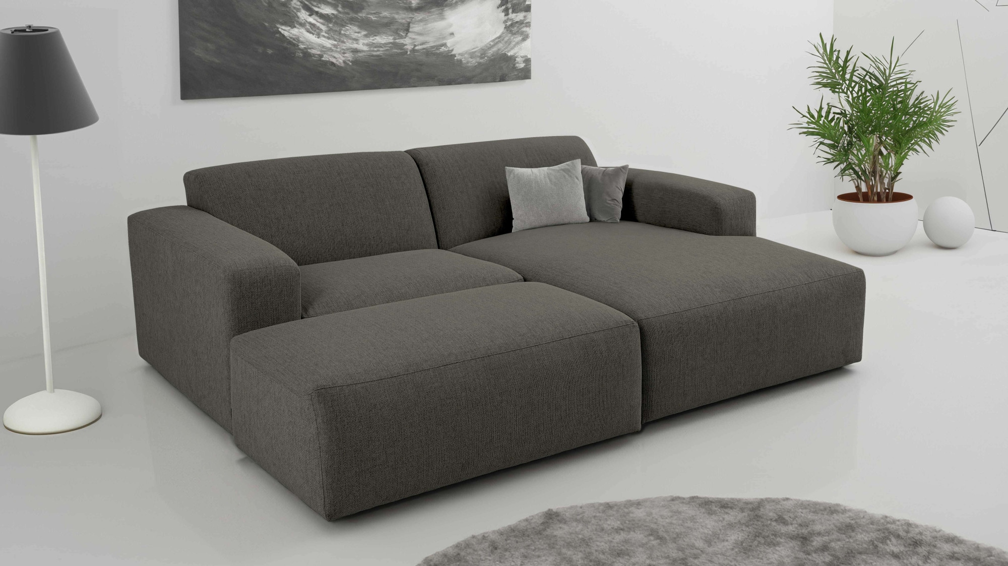 INOSIGN Ecksofa »Koa,228cm, L-Form, Modulsofa, Webstoff, Cord«, Designsofa, Set, Hocker inklusive, weicher Lounge-Sitzkomfort