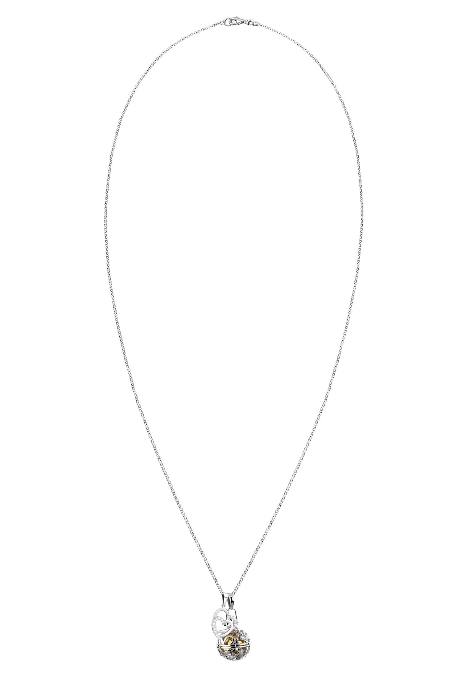Nenalina Lange Kette »Halskette Engelsflüsterer Zirkonia Herz Liebe 925 Silber«