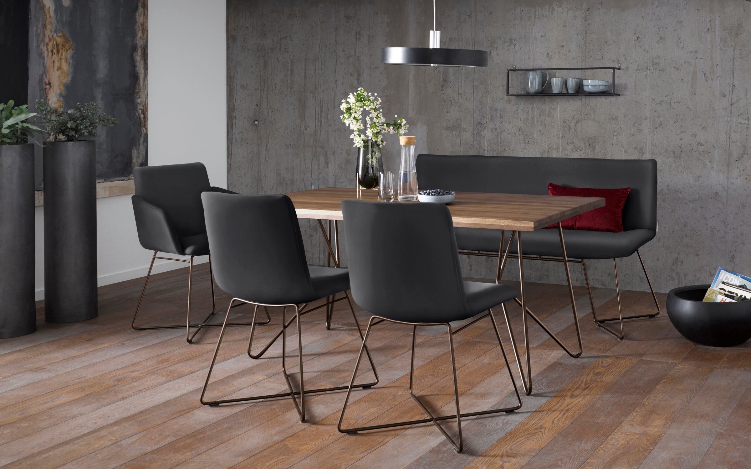 W.SCHILLIG Armlehnstuhl »jakob« () mit Drahtrohrgestell in Bronze pulverbeschichtet