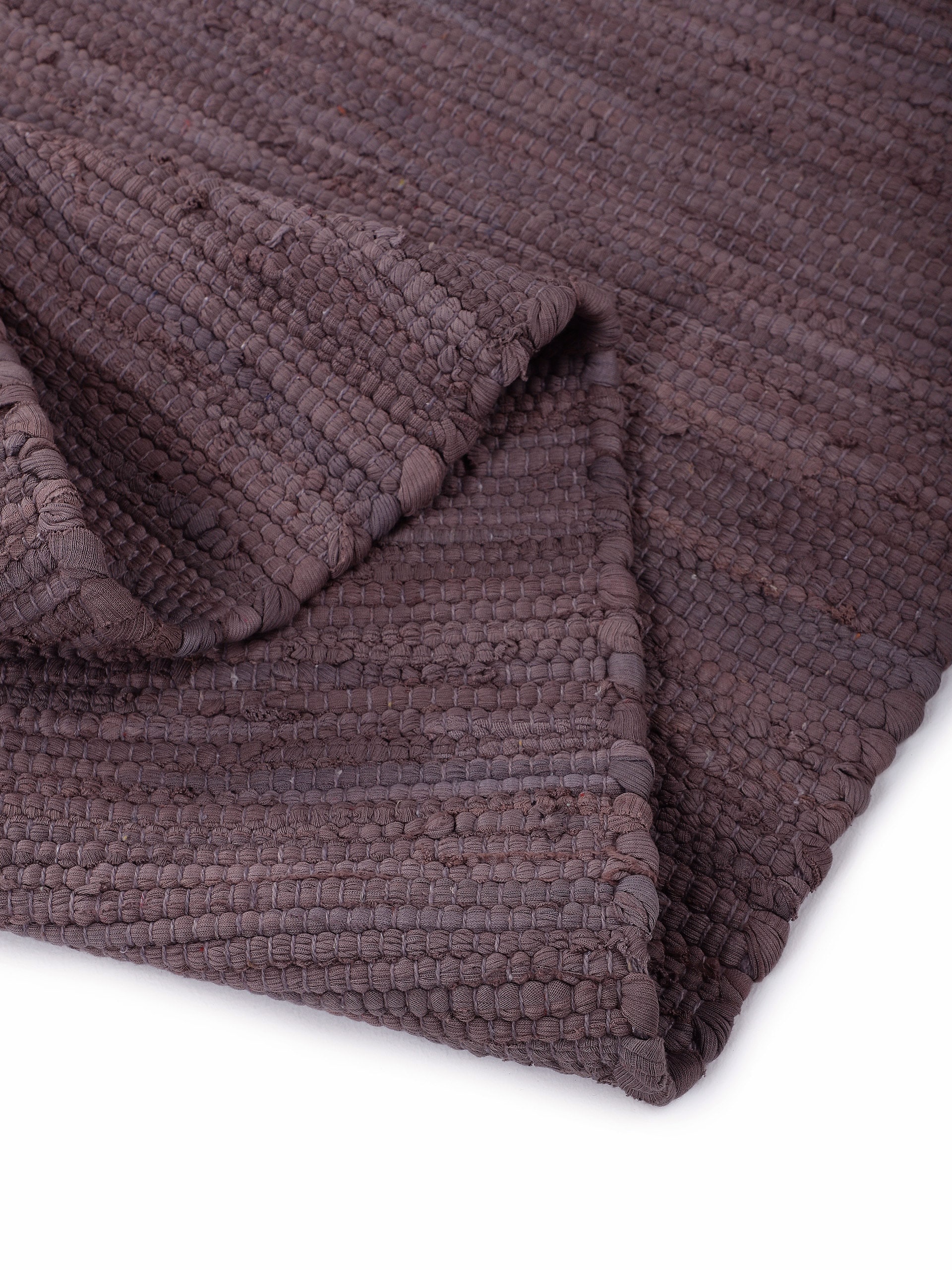 carpetfine Teppich »Kelim Chindi uni, auch als Läufer«, rechteckig, 5 mm Höhe, Wendeteppich, reine Baumwolle, handgewebt, Uni-Farben, mit Fransen