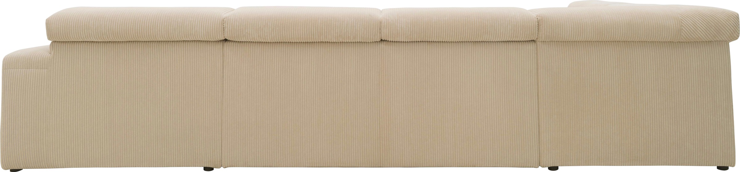 DOMO collection Wohnlandschaft »Brandon, belastbar bis 140kg/ Sitz, B/T: 359/228 cm, U-Form«, ohne Sitztiefenverstellung, Cord, creme