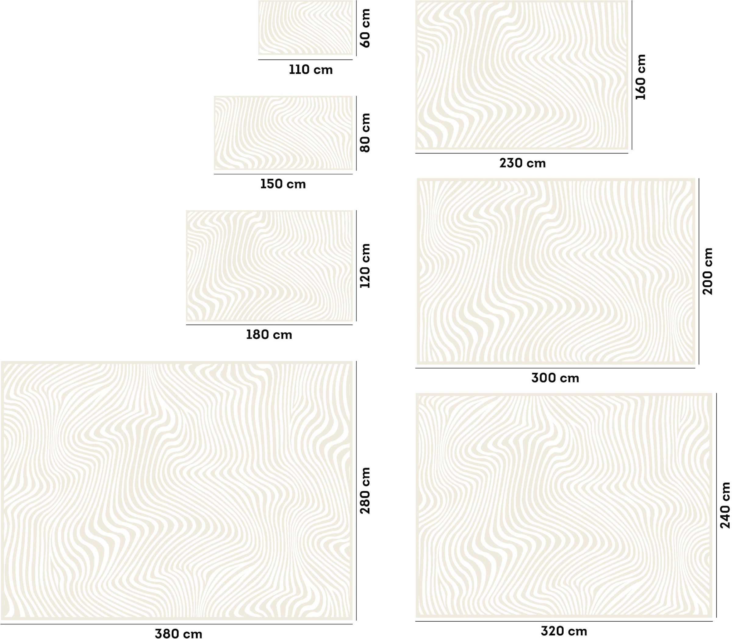 OTTO home Teppich »Vibek, Wellen-Design in Hoch-Tief-Struktur« rechteckig 9 mm Höhe 3D-Effekt, softer Kurzflor, pflegeleicht, Scandi-Look