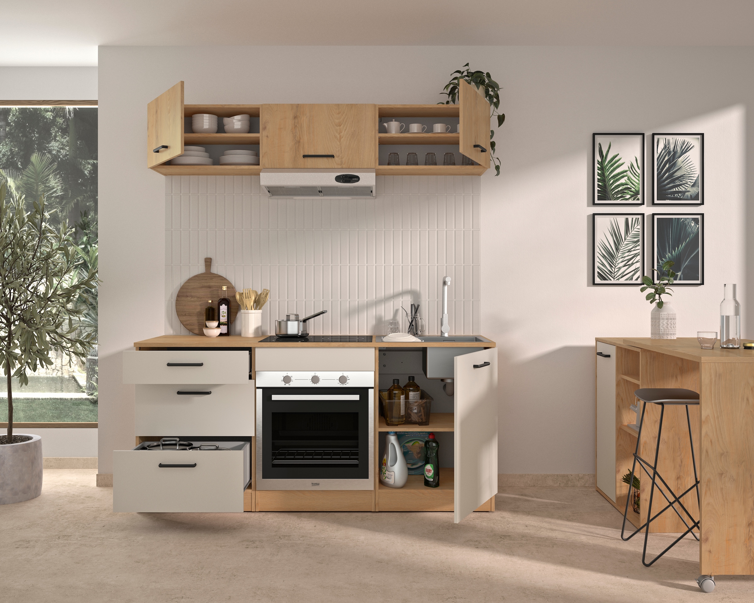 Gami Küchenzeile »Set B  B180 ALPAGA« Set,  Sehr praktisch und funktional.