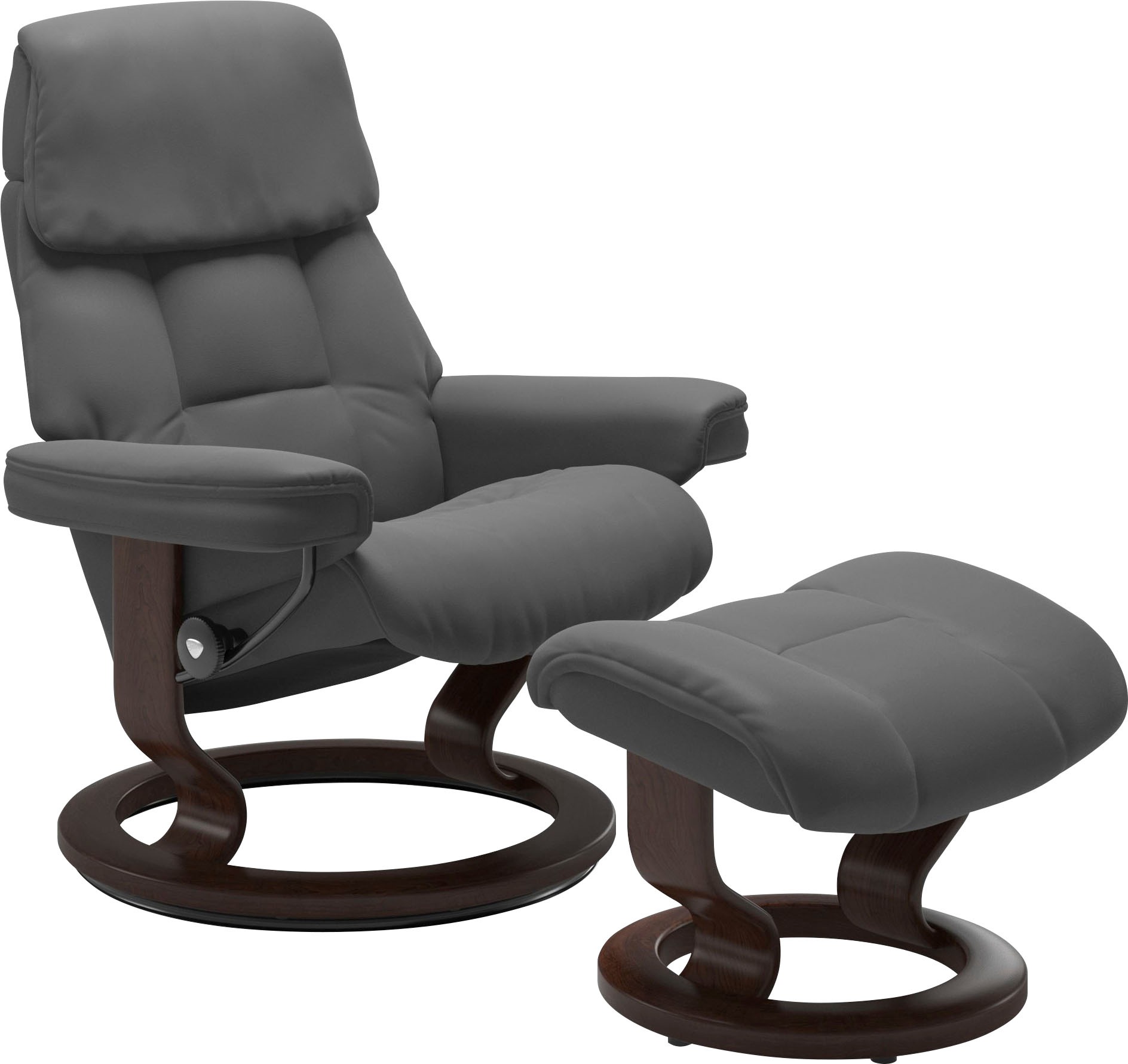 Stressless® Relaxsessel »Ruby«, (Set, Relaxsessel mit Hocker), mit Classic Base, Größe M, Gestell Eiche, Wenge, Braun & Schwarz