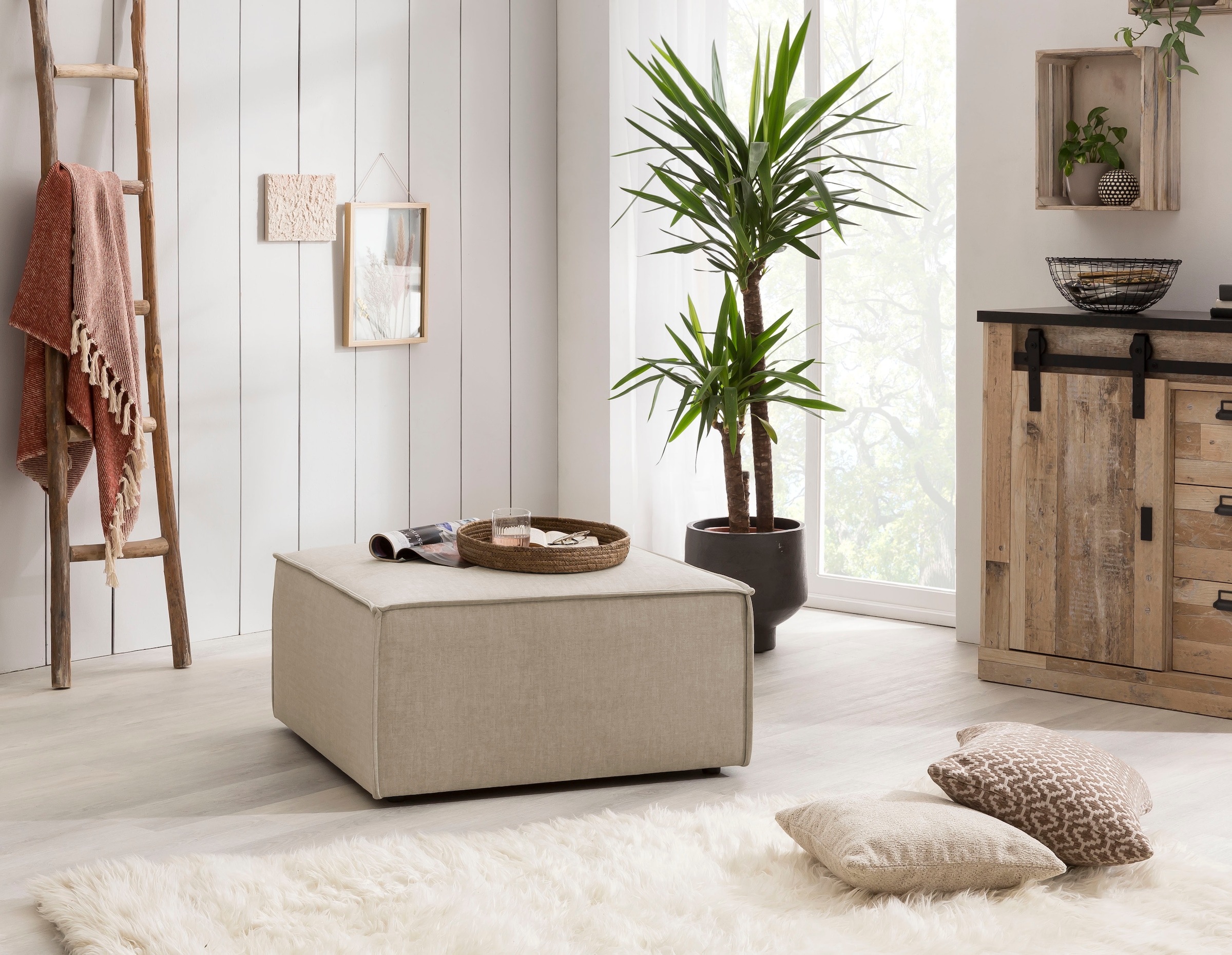 Home affaire Hocker »SHERWOOD«, Hocker quadratisch, ideale Ergänzung zum Loveseat Â»SHERWOODÂ«