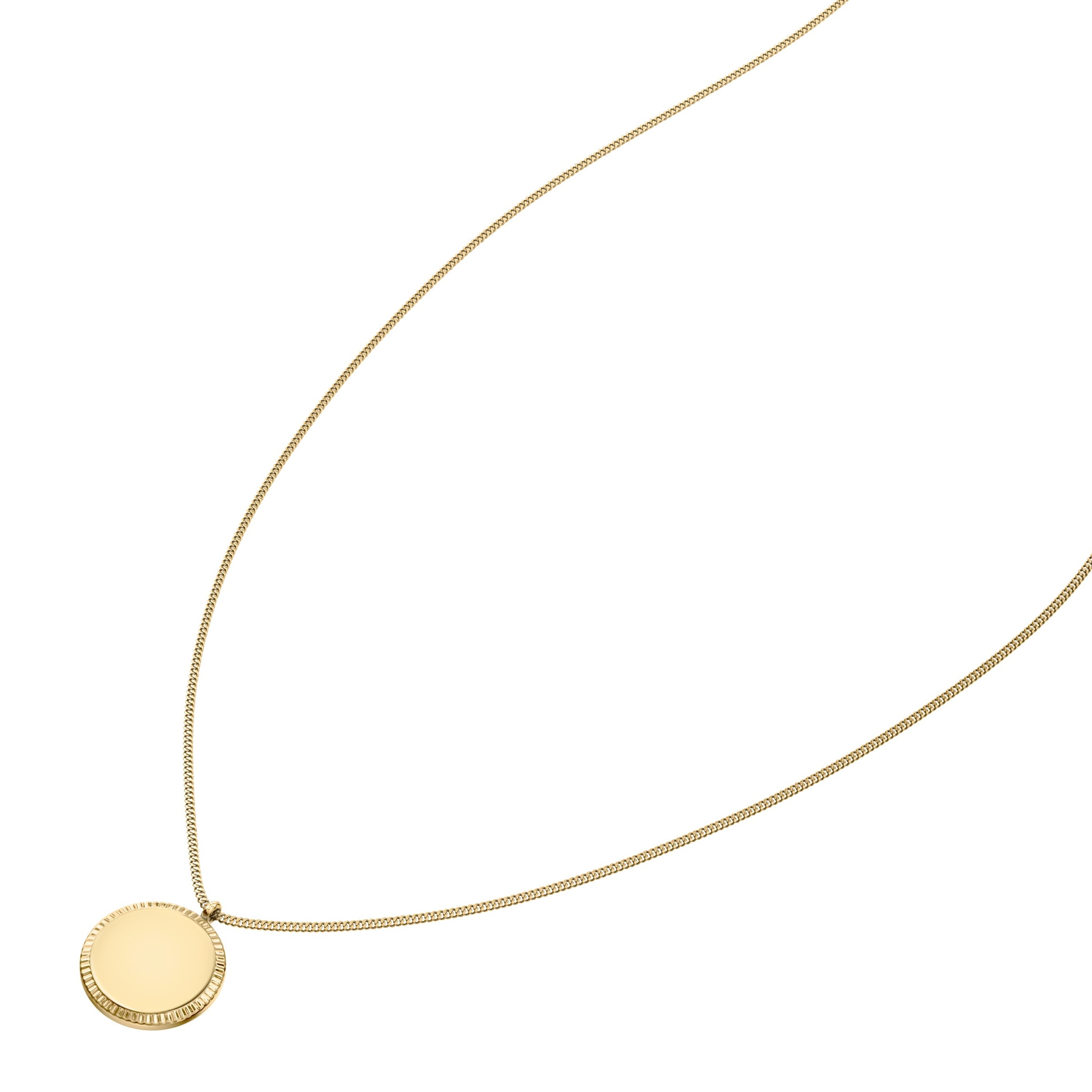 Fossil Kette mit Anhänger »Schmuck Geschenk Edelstahl Halskette Kreis Scheibe Ellis«