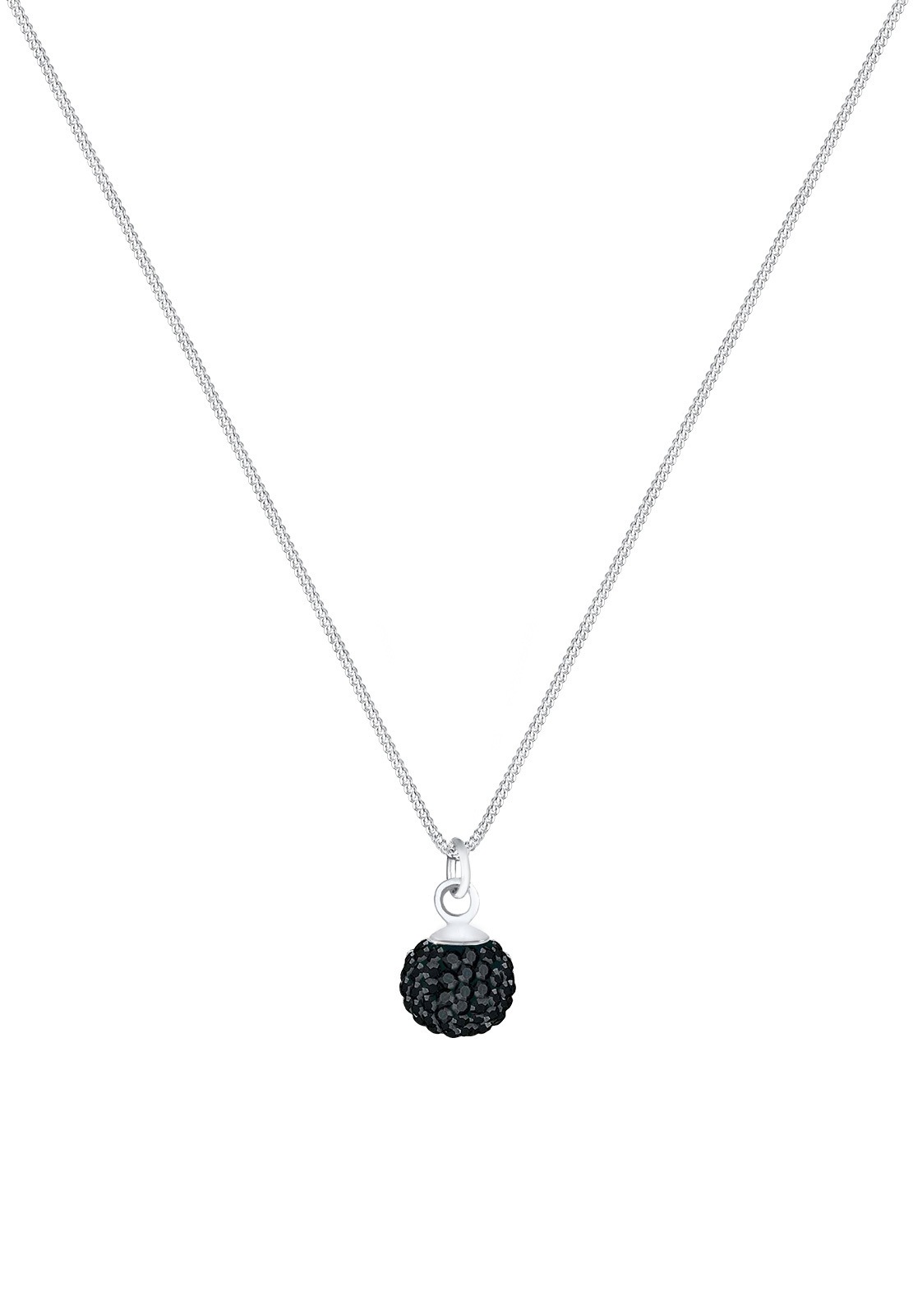 Elli Silberkette »Halskette Anhänger Kugel mit Kristalle 925 Silber«