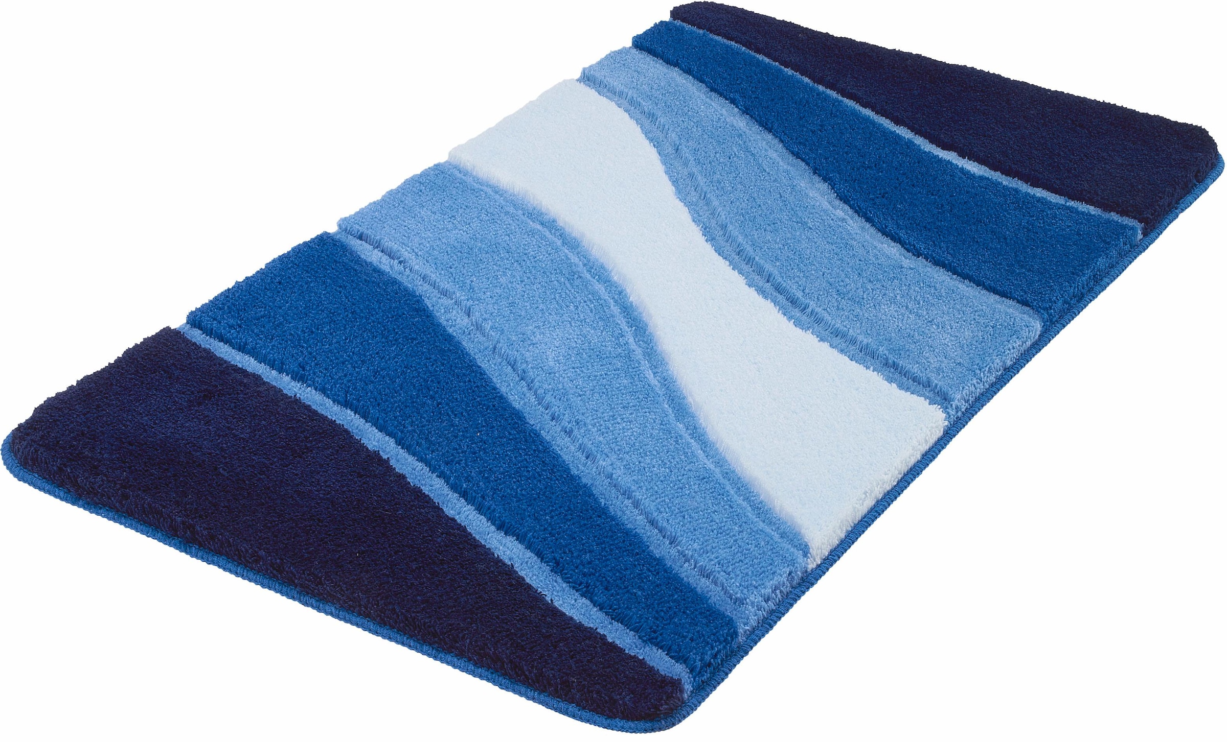 MEUSCH Badematte »Ocean«, rutschhemmend beschichtet, fußbodenheizungsgeeignet, Badteppich, Wellen Design, mit Farbverlauf, Hoch-Tief Effekt, waschbar