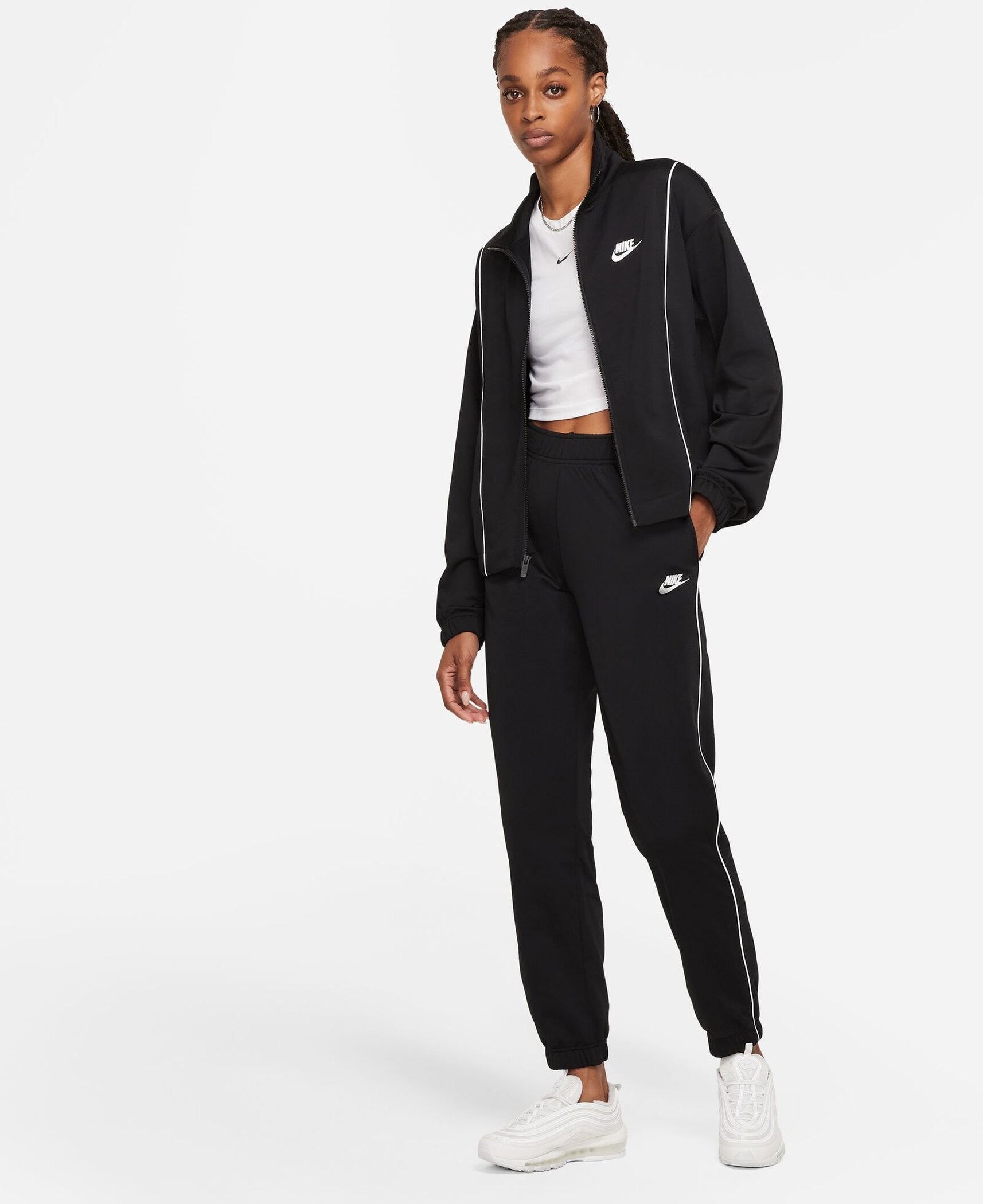 Nike Sportswear Trainingsanzug »Women's Fitted Track Suit«, (Set, 2 tlg.), Bequemer Basic Damen Sportanzug