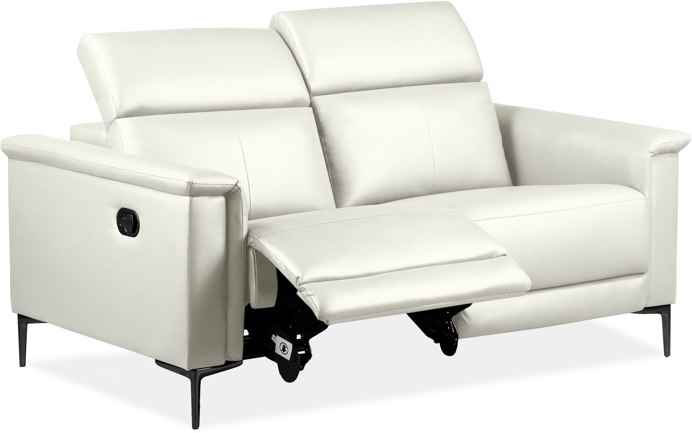 OTTO home 2-Sitzer »LUND Lederoptik, 160 cm, mit Relaxfunktion und Kopfteilverstellung« manuell od. elektrisch (m.USB-A), Federkern und Kopfteilverstellung