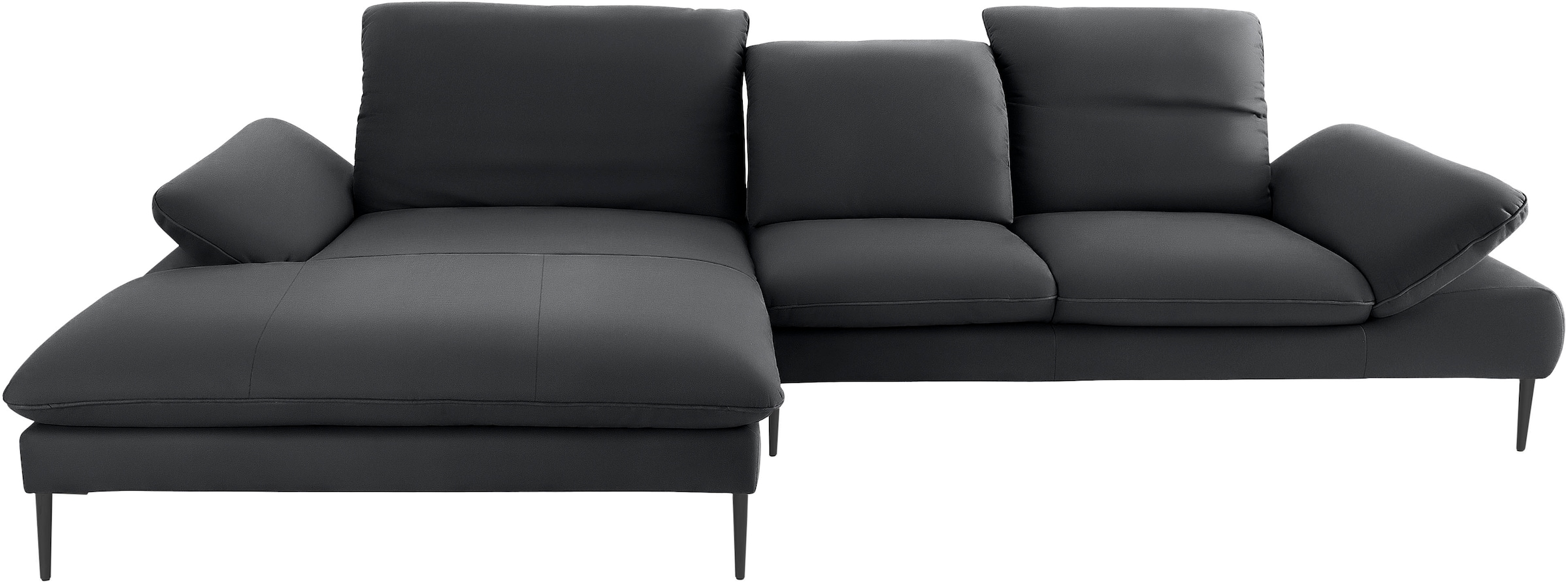 W.SCHILLIG Ecksofa »enjoy&MORE, Designsofa, bequem, zeitlos und elegant, L-Form«, Sitztiefenverstellung, Füße schwarz pulverbeschichtet, Breite 340 cm