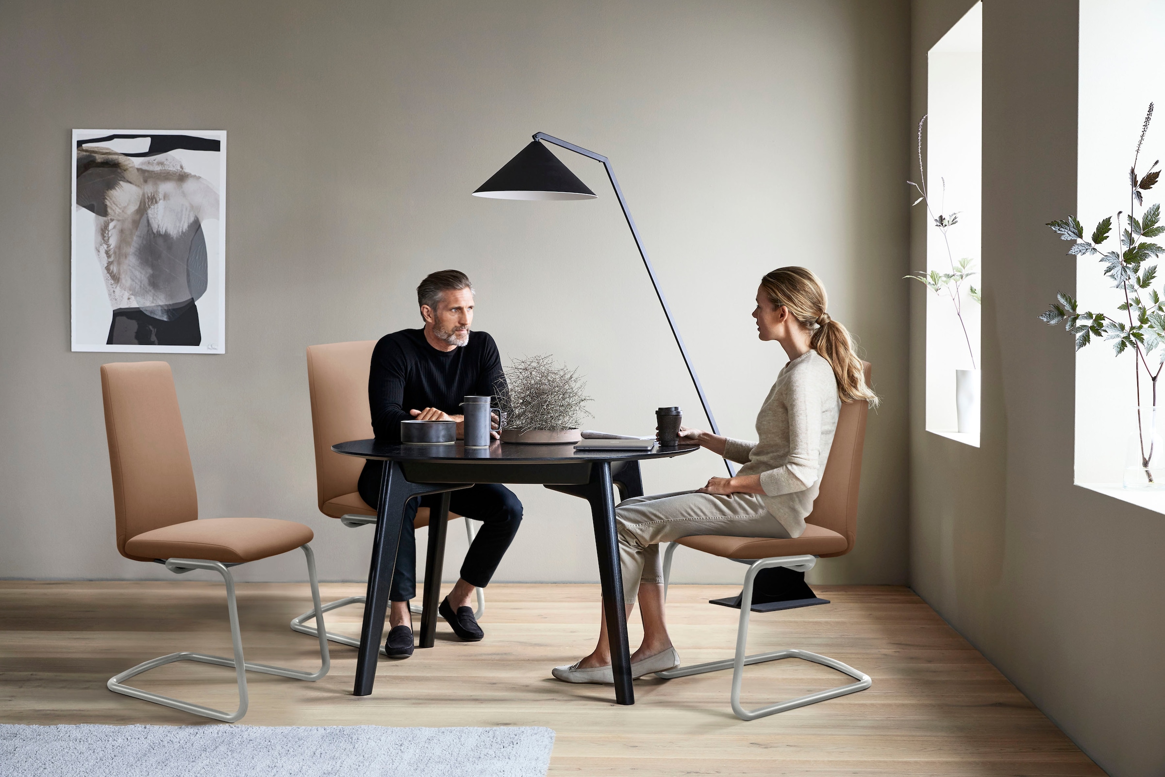 Stressless® Polsterstuhl »Laurel« () High Back, Größe M, mit Beinen aus Stahl in Chrom glänzend