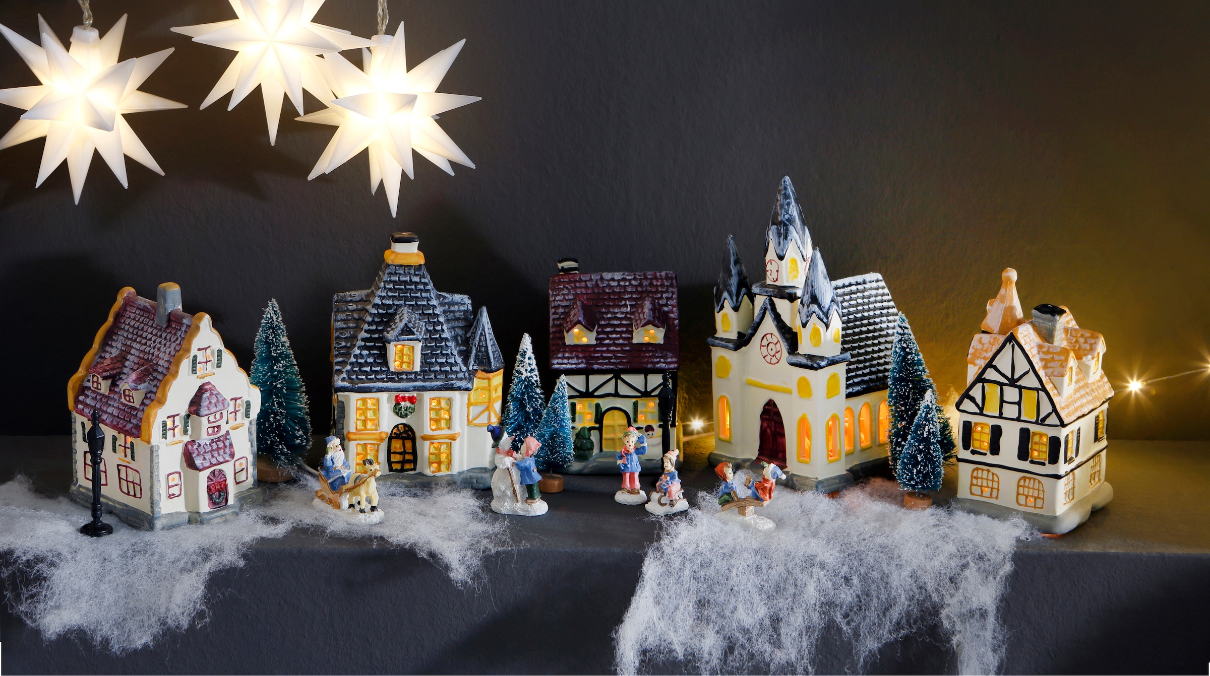 Home affaire Weihnachtsdorf »Weihnachtsdeko«, mit kaufen Lichterkette bequem online