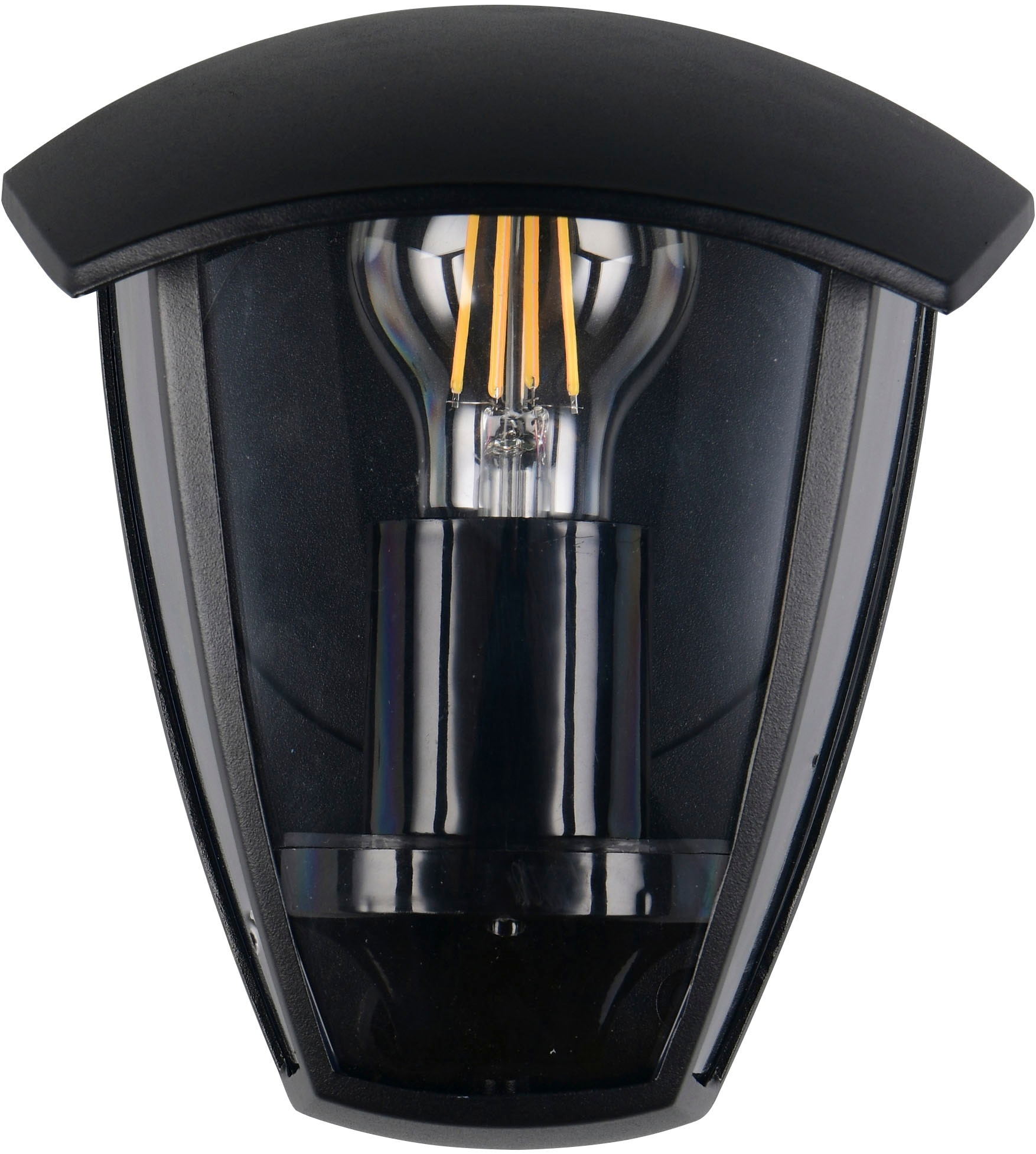 TRIO Leuchten Außen-Wandleuchte »VENTA, Outdoor Hauswand Fassadenbeleuchtung, exkl 1x E27 max 10W, IP44« E27 1 Stk. warmweiß - kaltweiß Wandlampe Garten Terrasse, Aluminium mit Kunststoff Schirm transparent