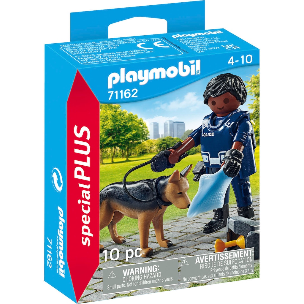 Playmobil® Konstruktions-Spielset »Polizist mit Spürhund (71162), Special Plus«