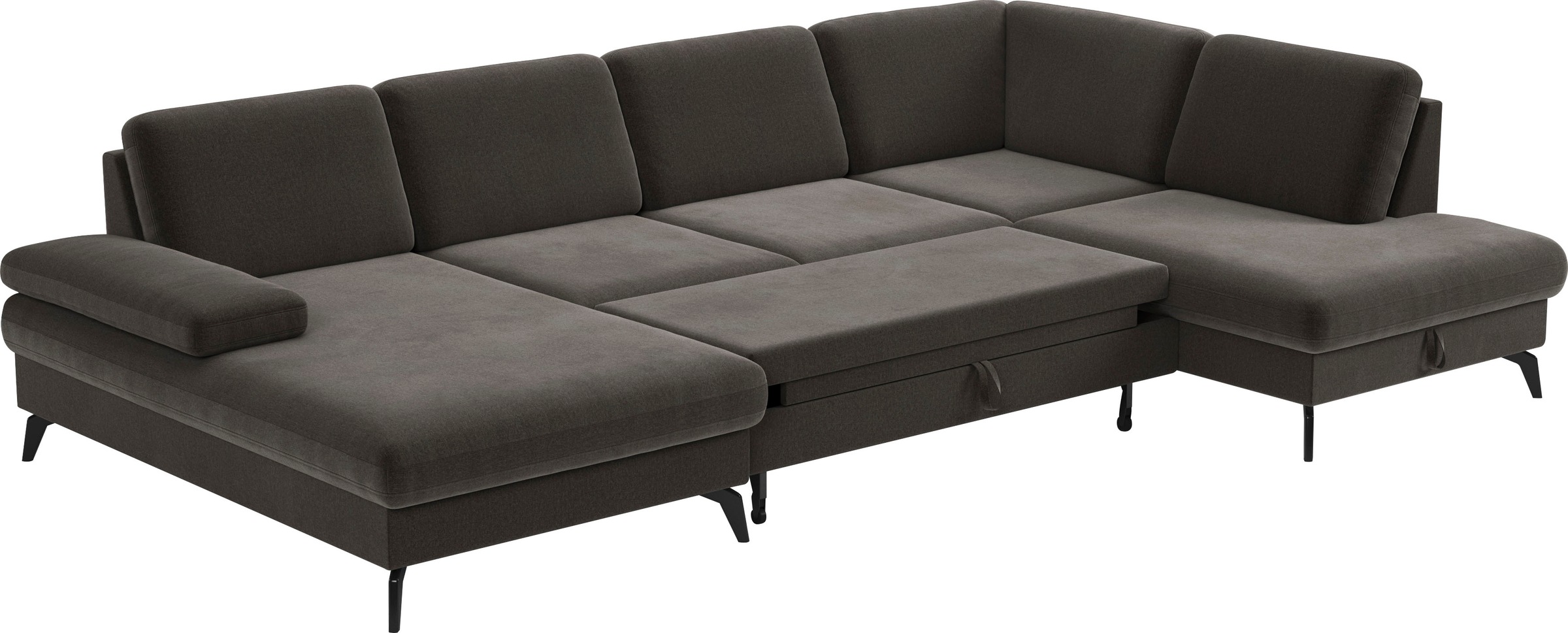 sit&more Wohnlandschaft »Morris U-Form, inkl. Sitztiefenverstellung«, wahlweise mit Armteilverstellung, Bettfunktion & Bettkasten