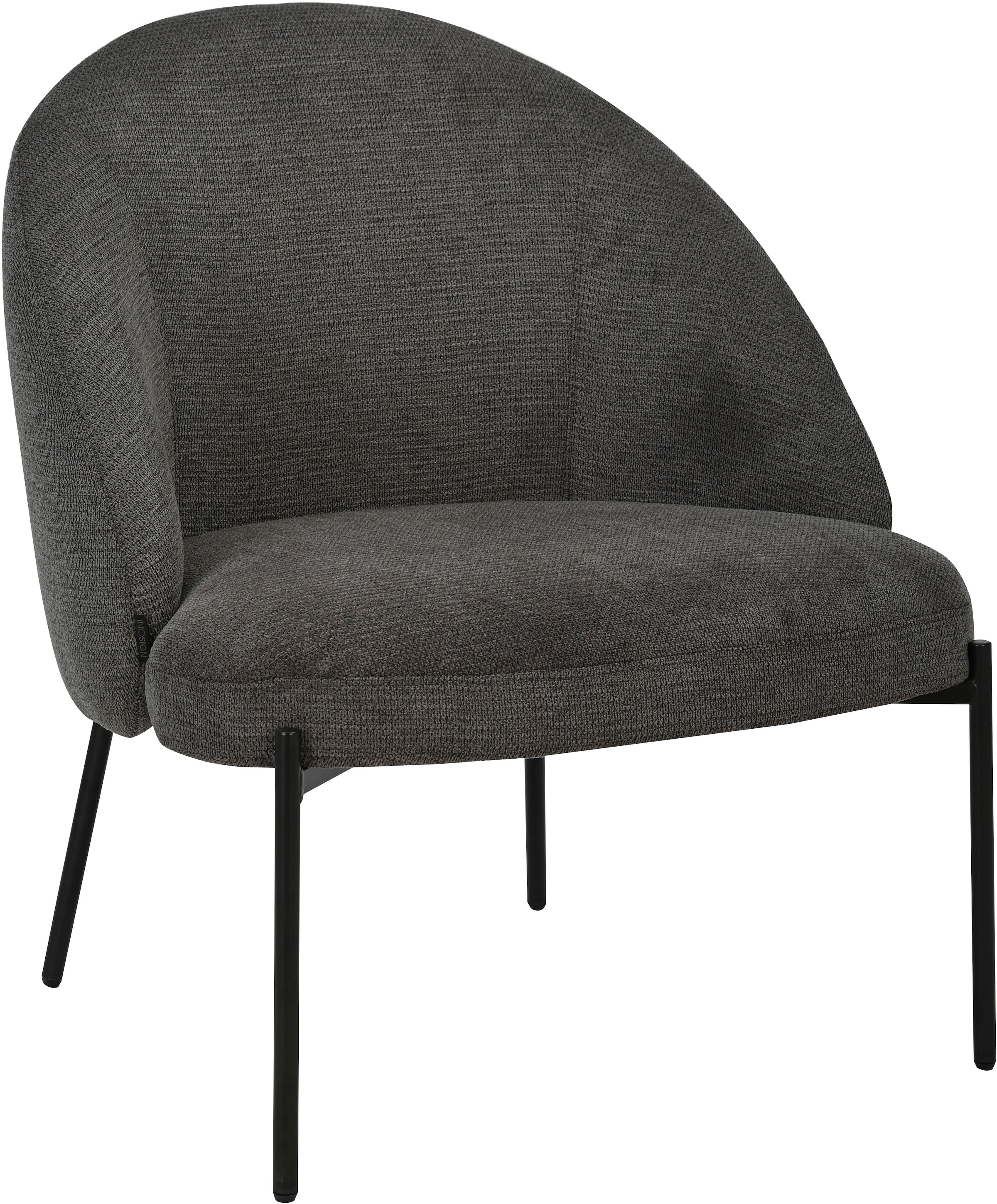 INOSIGN Loungesessel »MOVILLE Designstuhl mit filigranen Metallbeinen«, Cocktailsessel, farblich abgestimmte Metall-Beine, Webstoff