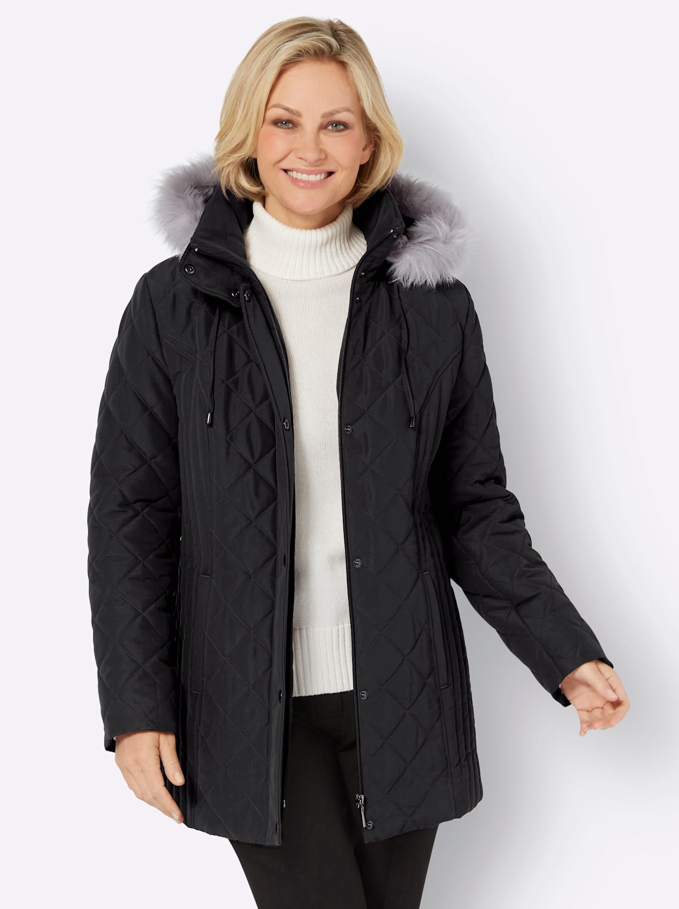 Classic Basics Steppjacke, mit Kapuze