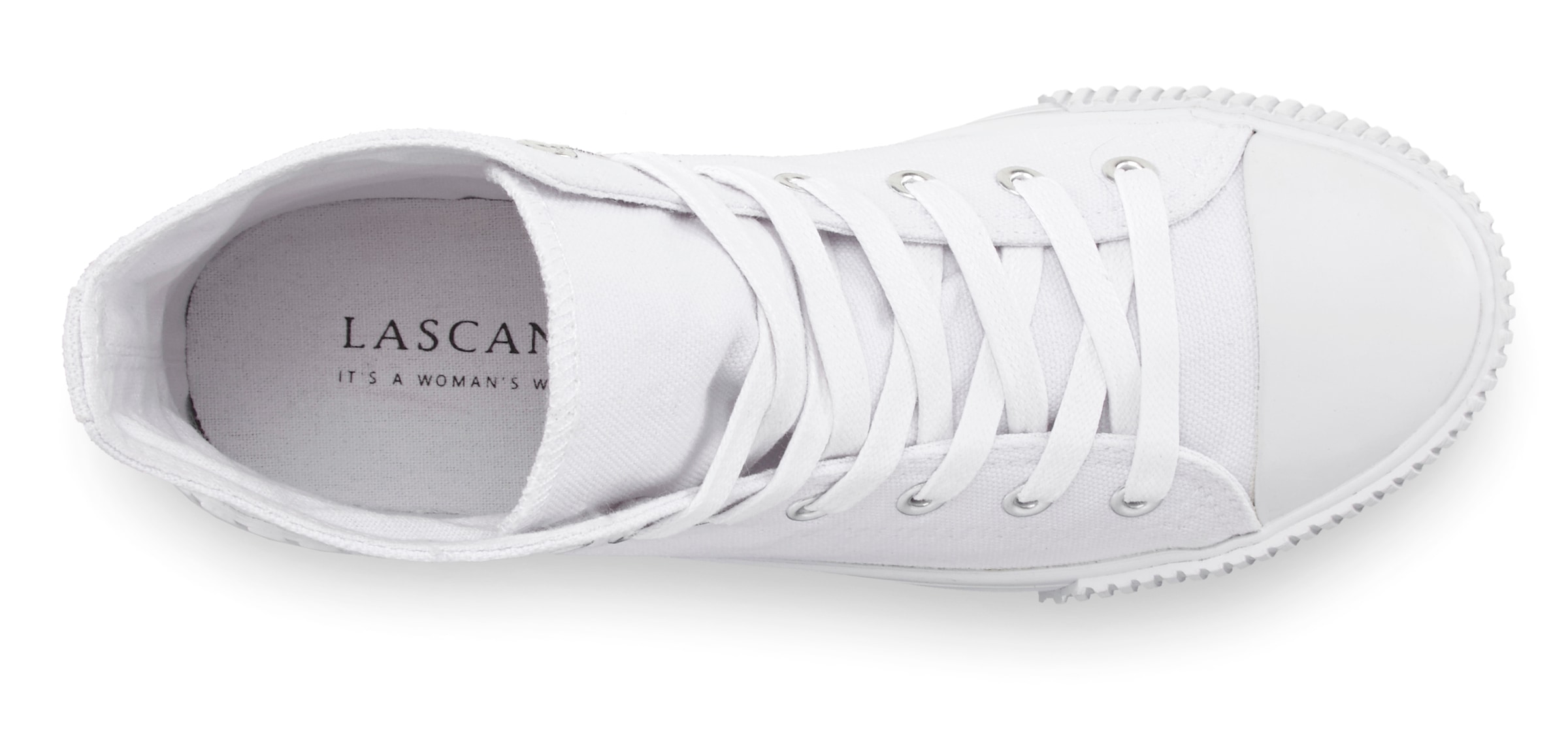 LASCANA Stiefelette, aus Textil zum Schnüren, High-Sneaker, Schnür-Boots
