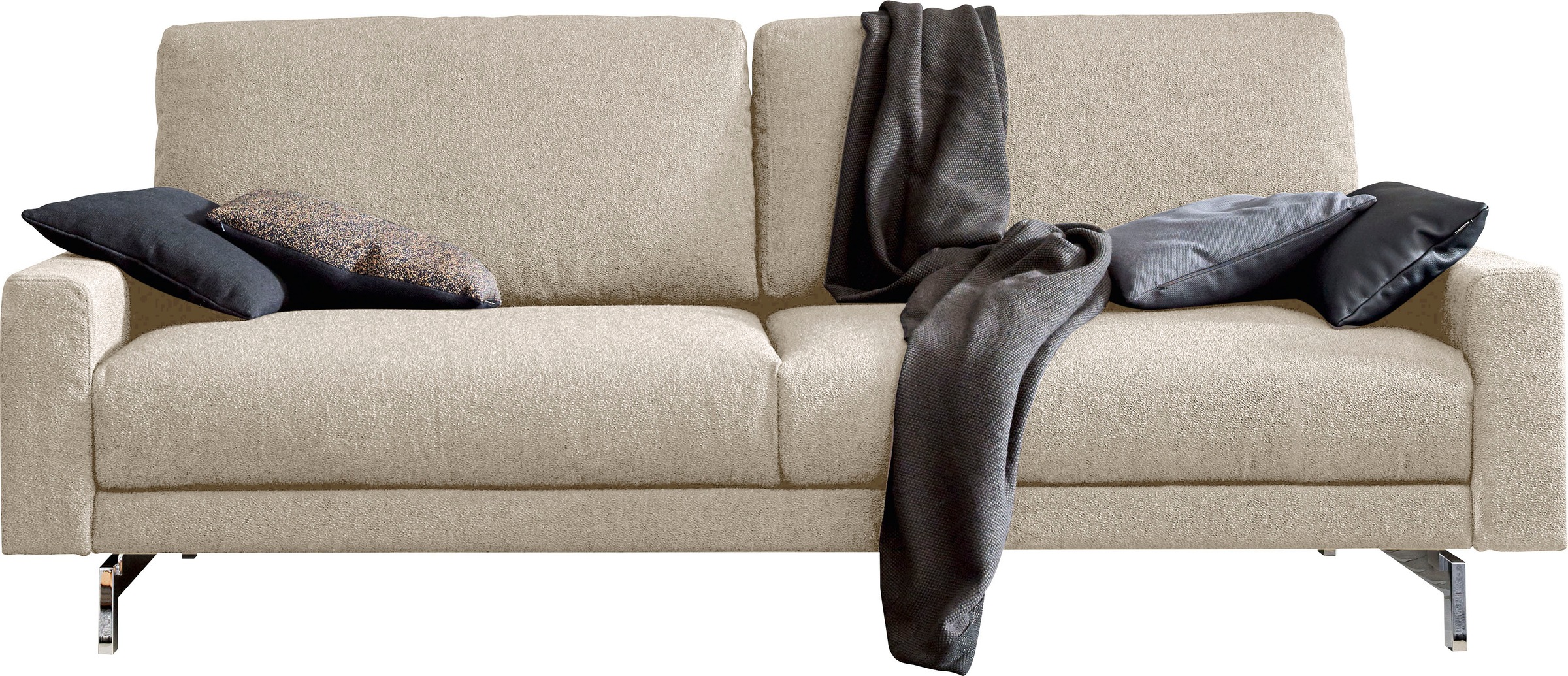 hülsta sofa 3-Sitzer »hs.450«, Armlehne 204 Breite niedrig, bestellen Fuß bequem glänzend, chromfarben cm