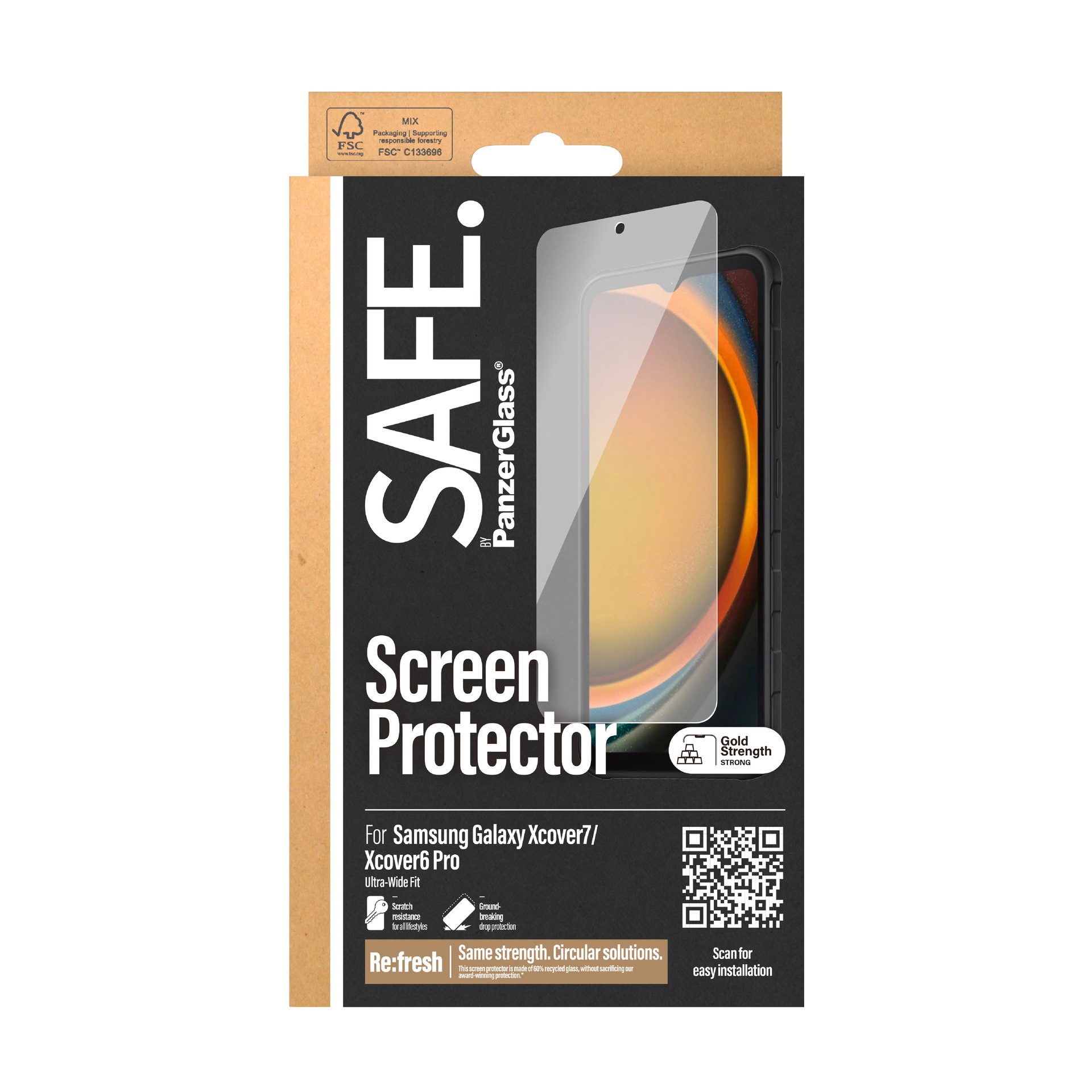 SAFE by PanzerGlass Displayschutzglas »Ultra-Wide Fit Screen Protector«, für Samsung Galaxy Xcover7, (1 St.), Displayschutzfolie, Schutzfolie, Bildschirmschutz, kratz- & stoßfest