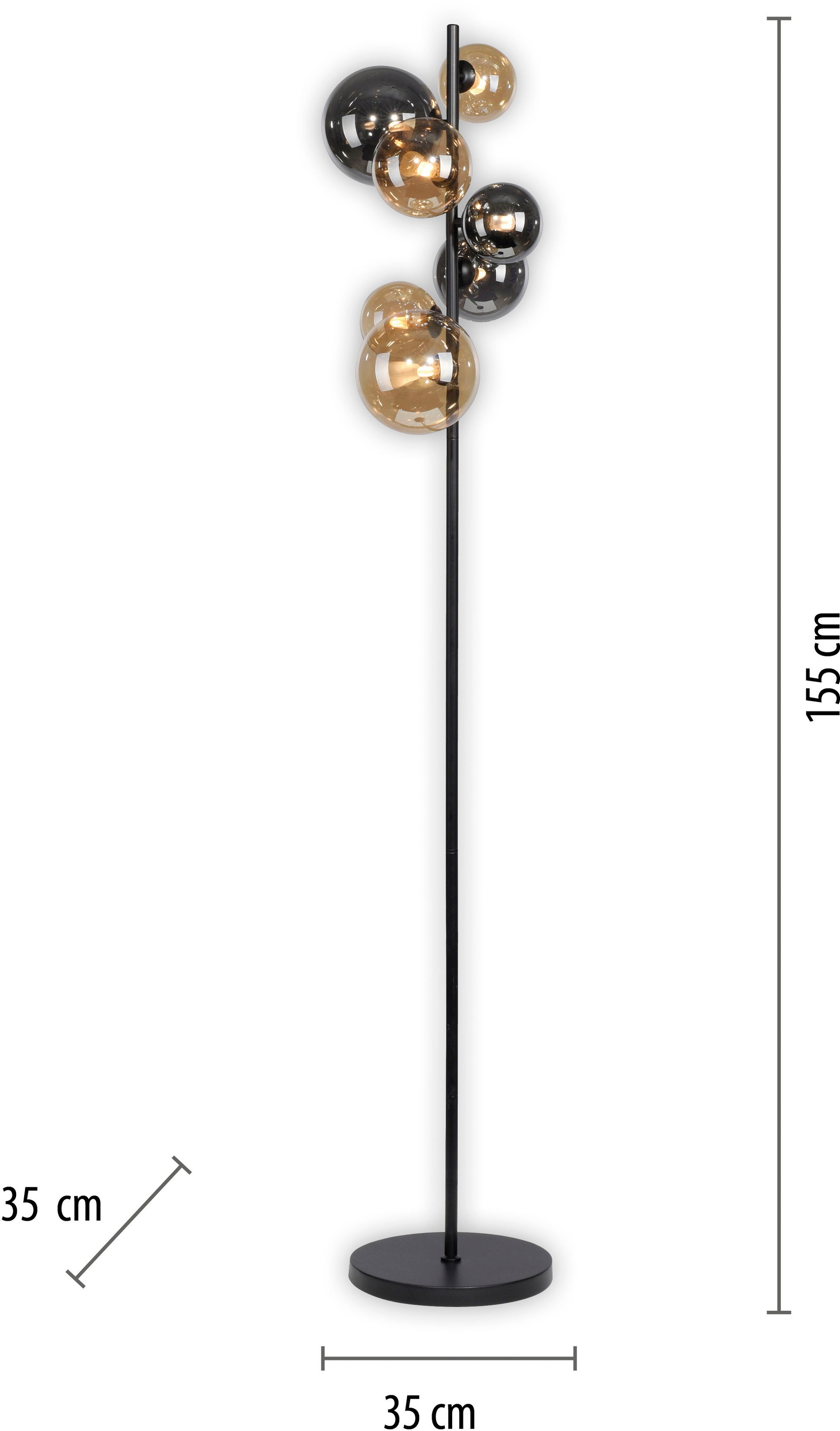 Paul Neuhaus Stehlampe »POPSICLE«, 7 flammig, Leuchtmittel G9 | LED wechselbar