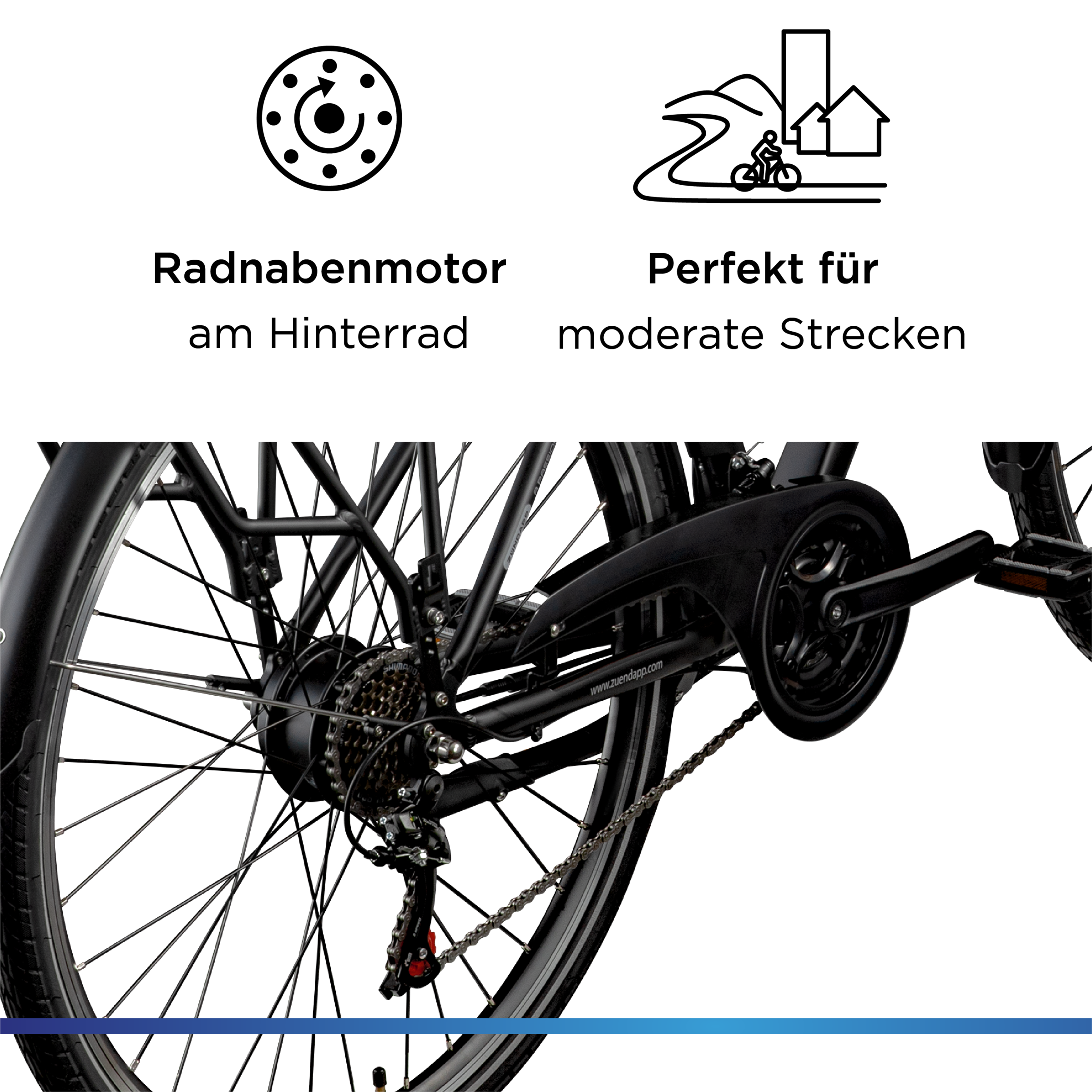 Zündapp »Z802 Damen« 21 Gang Shimano Altus RD-M310 Schaltwerk Kettenschaltung Heckmotor 250 W Pedelec, Elektrofahrrad für Damen