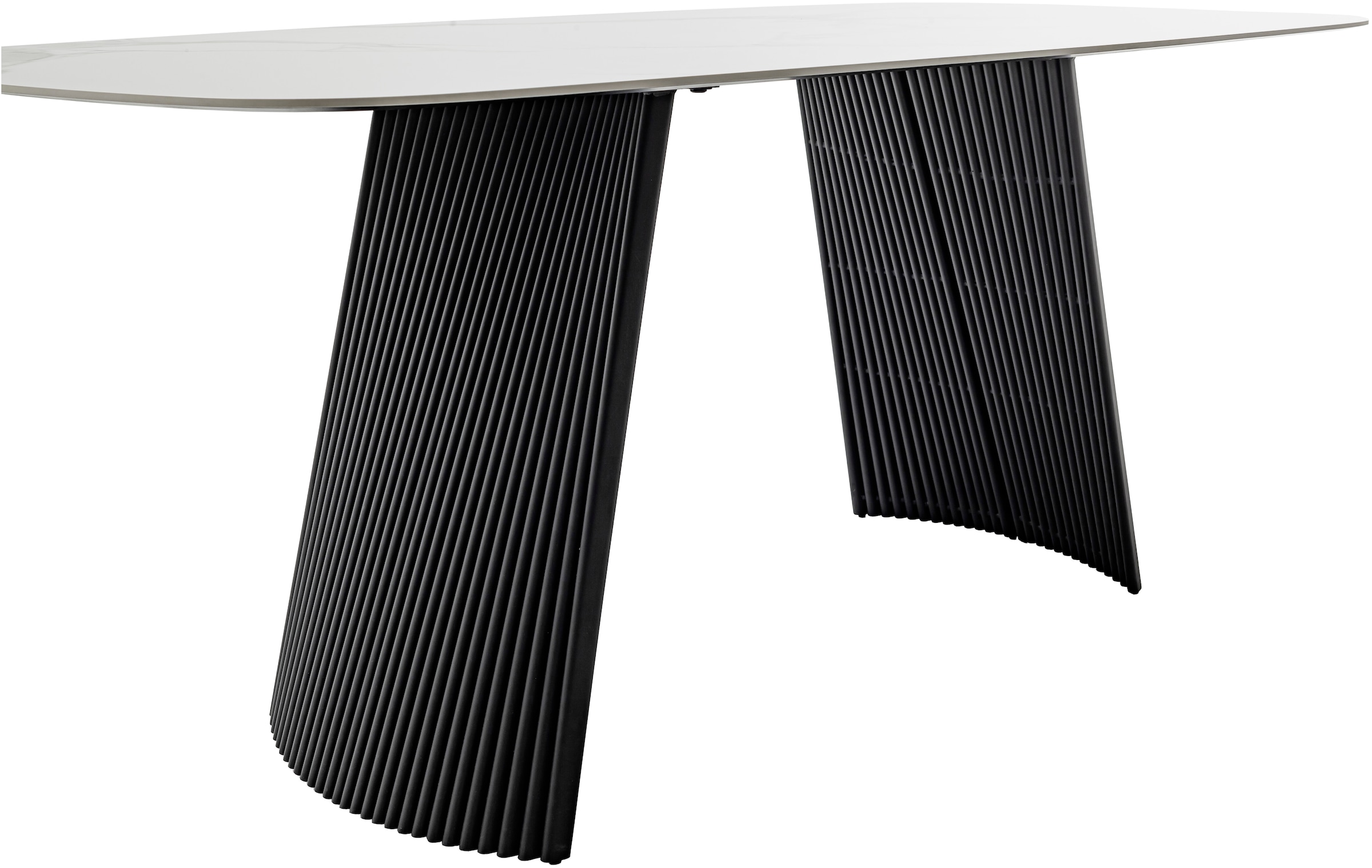 MCA furniture Esstisch »TOBELO Wangentisch 180x90cm«, (1 St.), Keramik, Metall, weiß marmoriert, dining table, 4-6 Personen