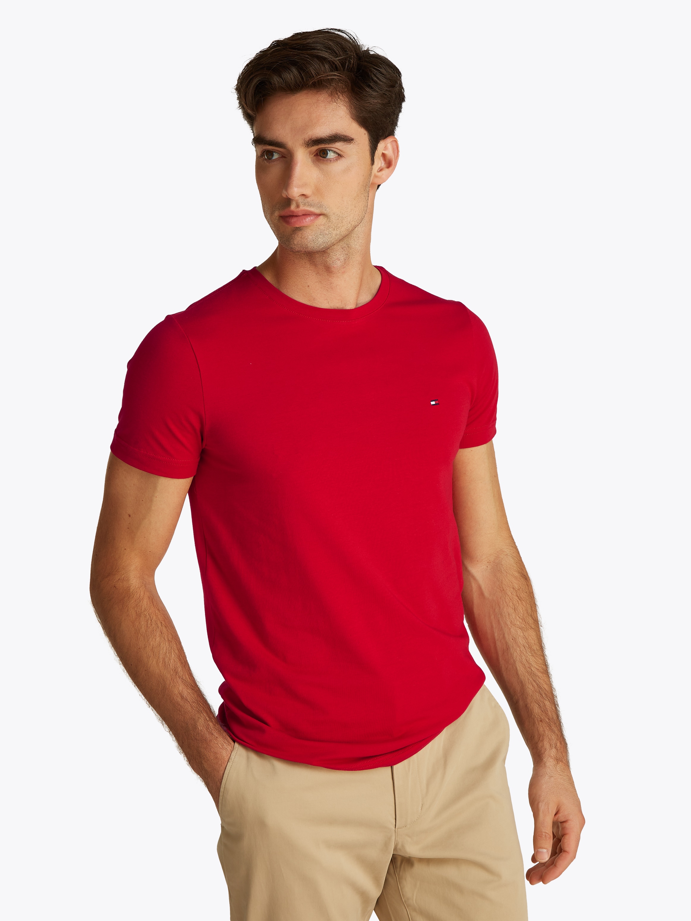Tommy Hilfiger T-Shirt »STRETCH SLIM FIT TEE«, mit Rundhalsausschnitt