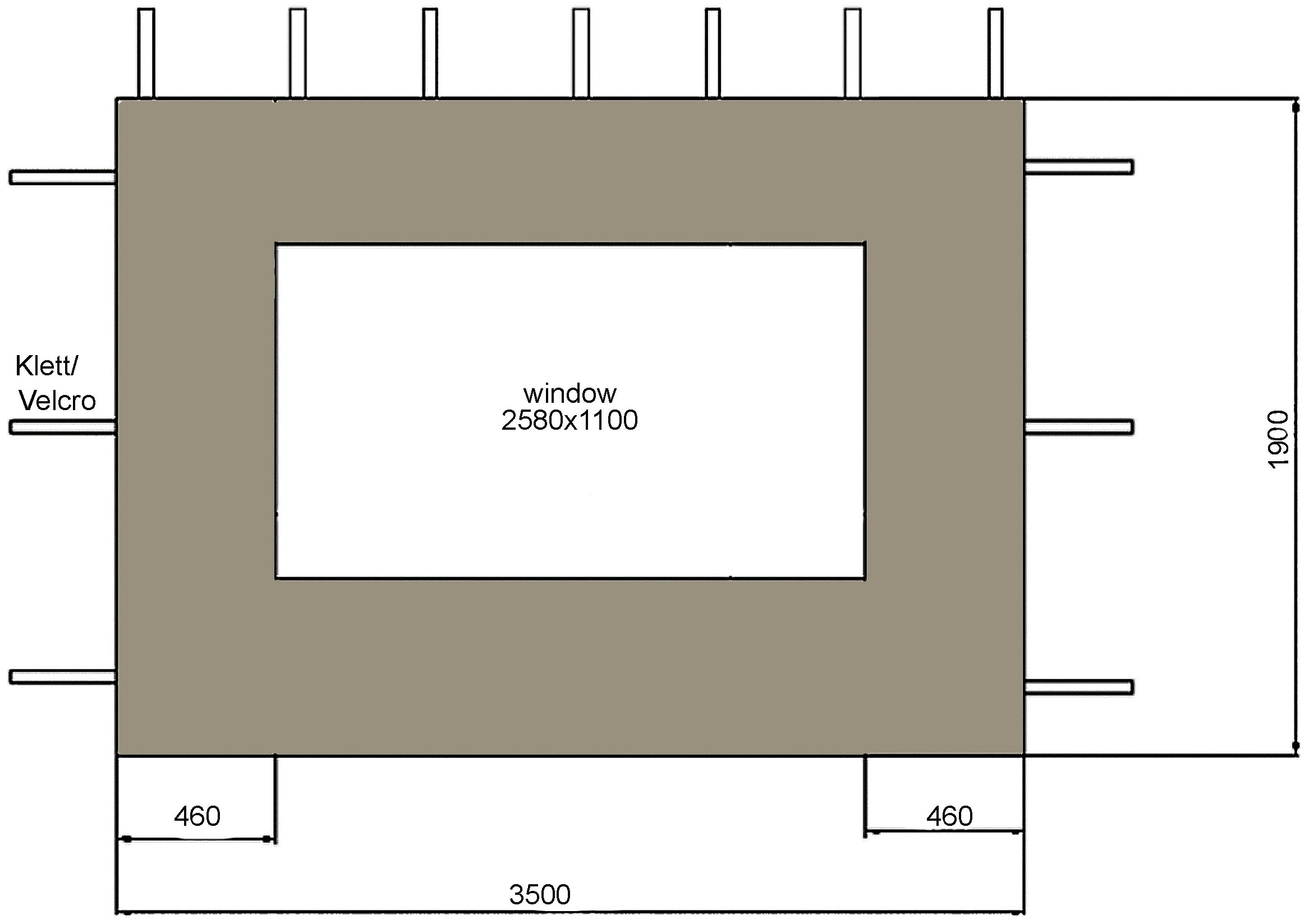 Quick Star Pavillonseitenteil »Nizza«, (Set), mit 2 Fenster