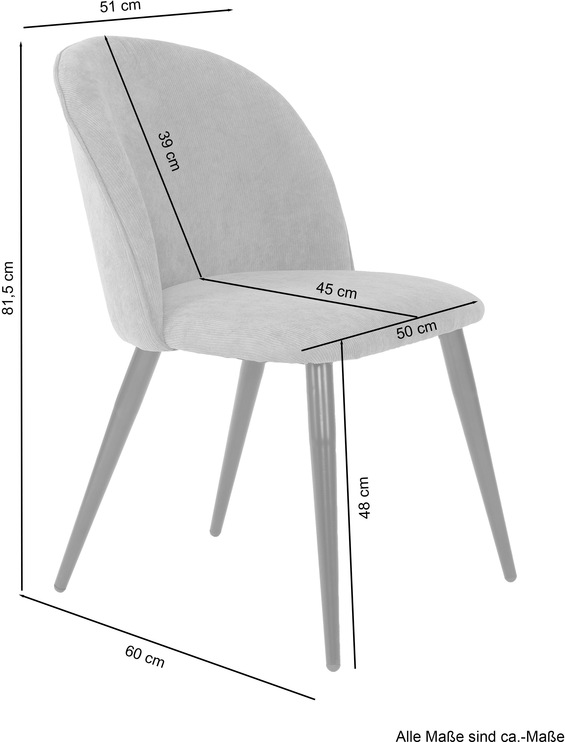 byLIVING Esszimmerstuhl »Nayla«, (Set), 2 St., Webstoff, Bezug in Samt, Webstoff oder Cord, gewölbter Rücken