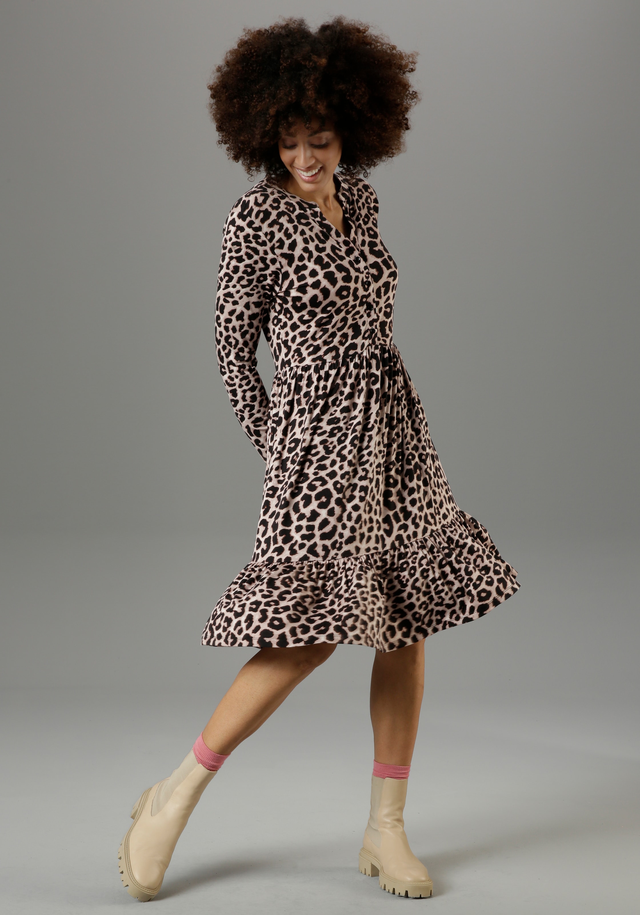Aniston CASUAL Jerseykleid, mit Animal-Print ♕ bei