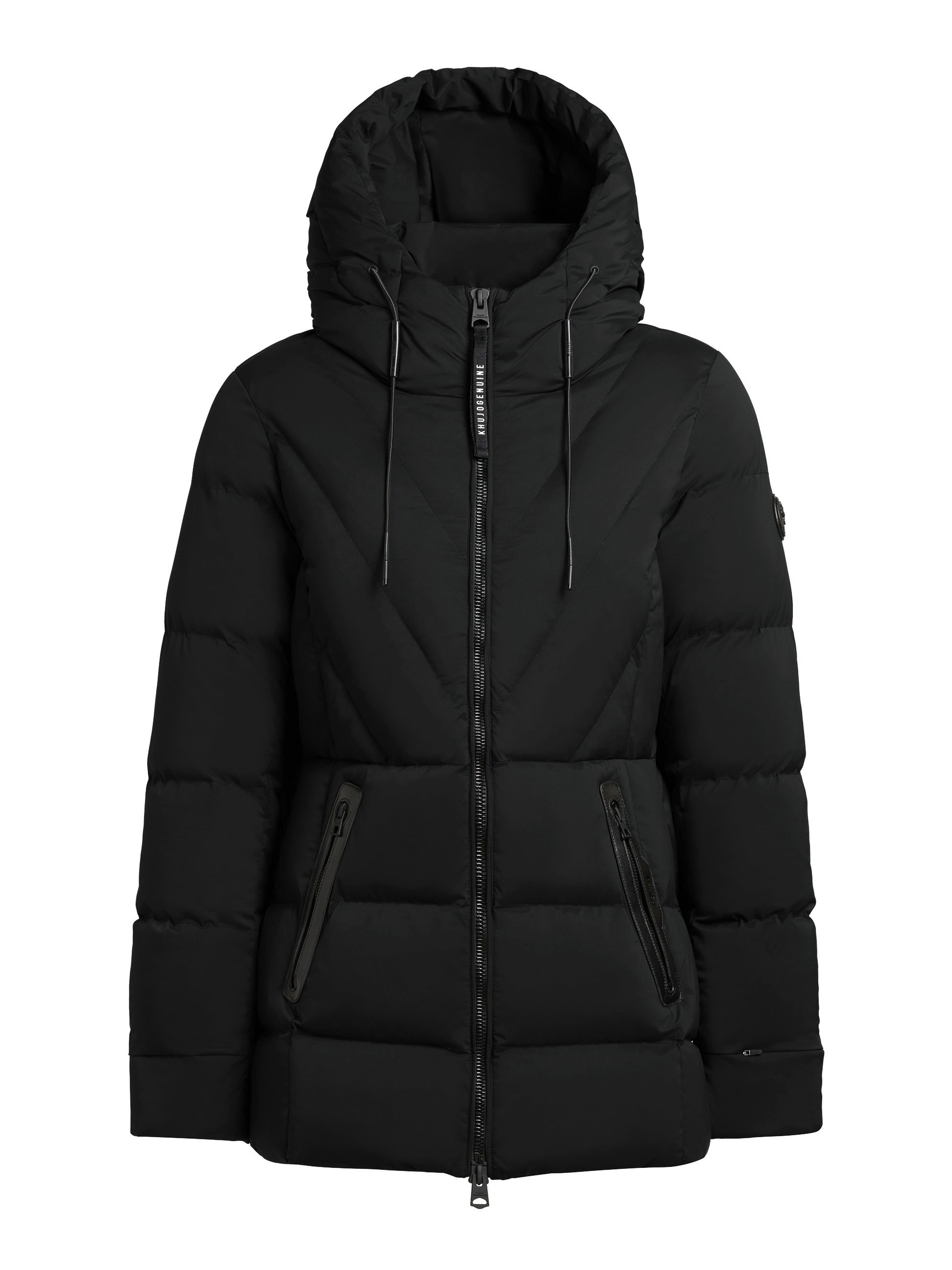 khujo Steppjacke »RABB« mit Kapuze Applikationen aus Lederimitat