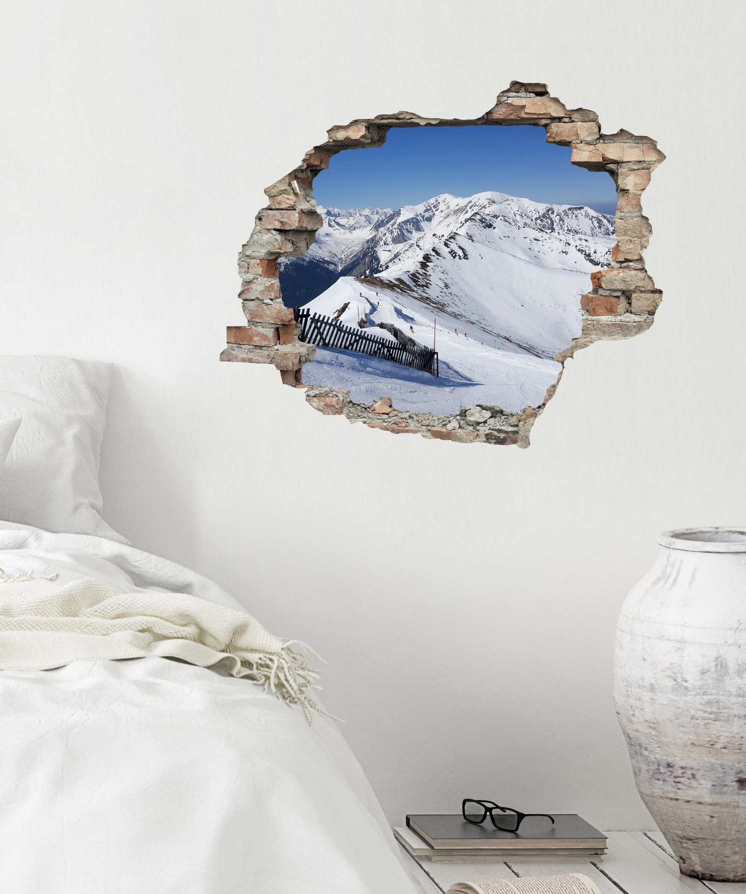 queence Wandtattoo »Berge« Wandsticker, Wandbild, selbstklebend, 3D, Wanddurchbruch