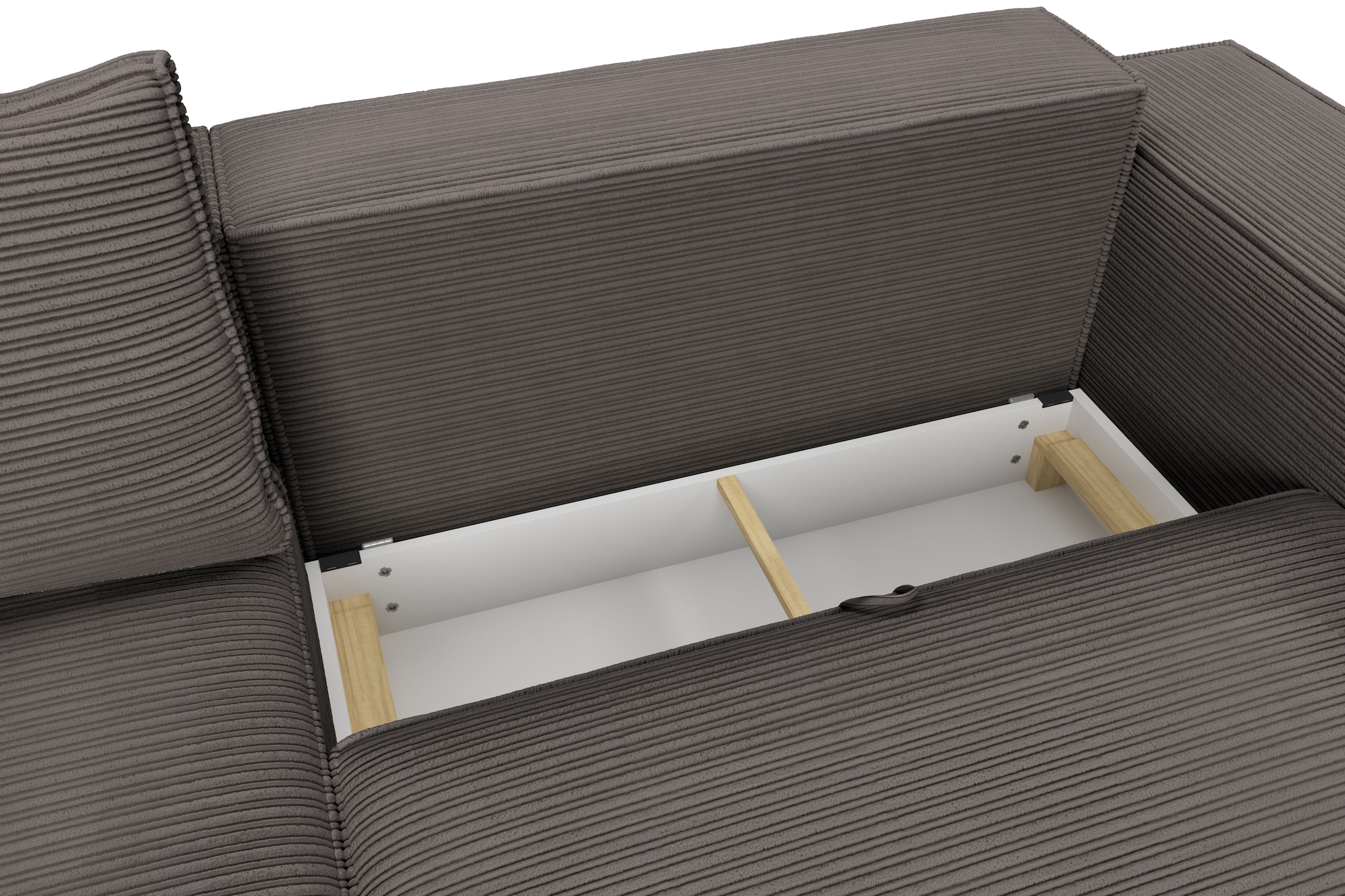 Trends by HG Big-Sofa »Conor XXL, B: 312cm, Liegefläche: 138x 238cm, in Cord und Velours« mit Schlaffunktion und Bettkasten