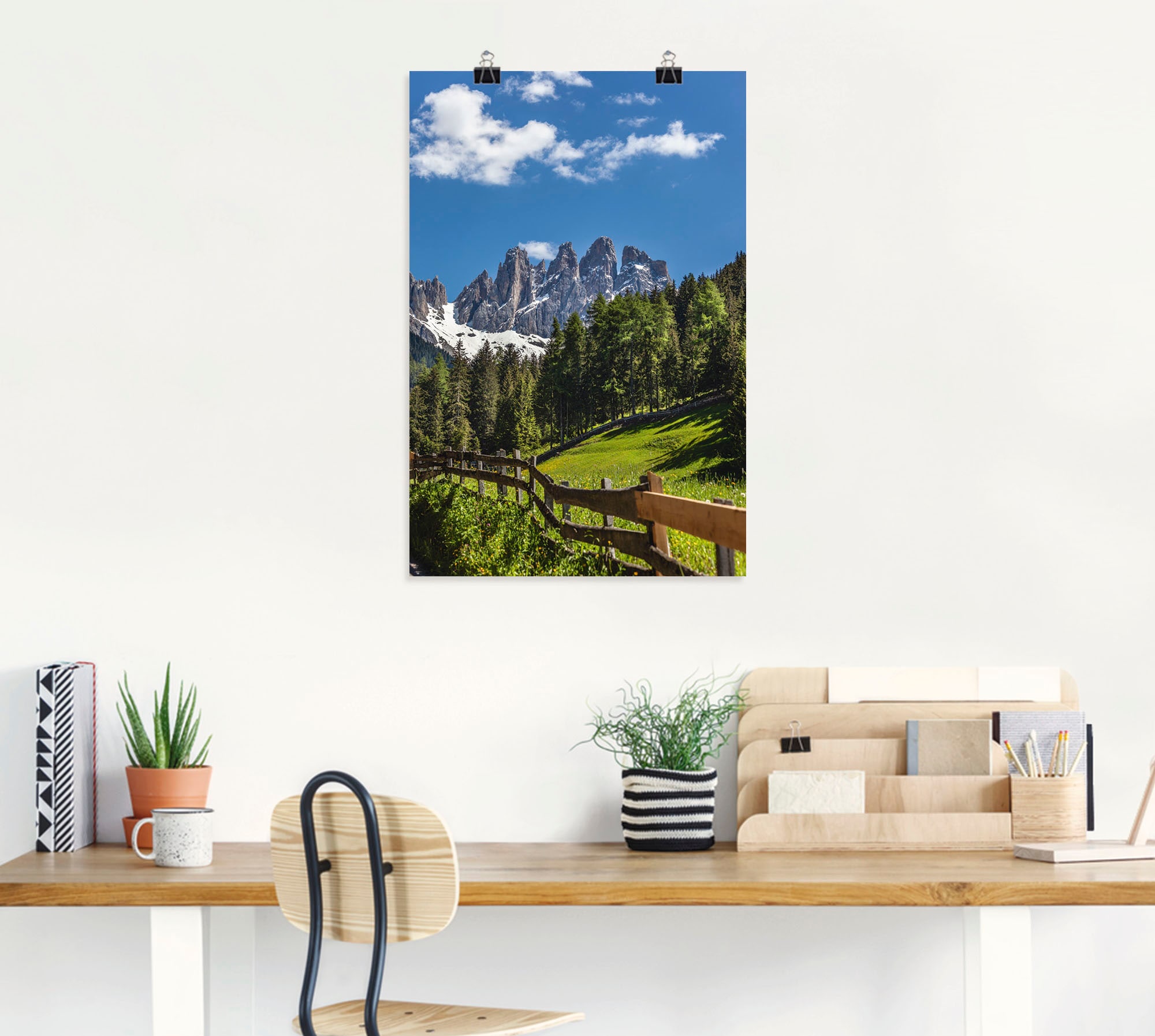 & (1 Leinwandbild, versch. Südtirol«, Alpenbilder, Wandaufkleber Berge St.), in Dolomiten, Alubild, auf als Raten Wandbild oder Artland Poster mit »Villnösstal Größen kaufen