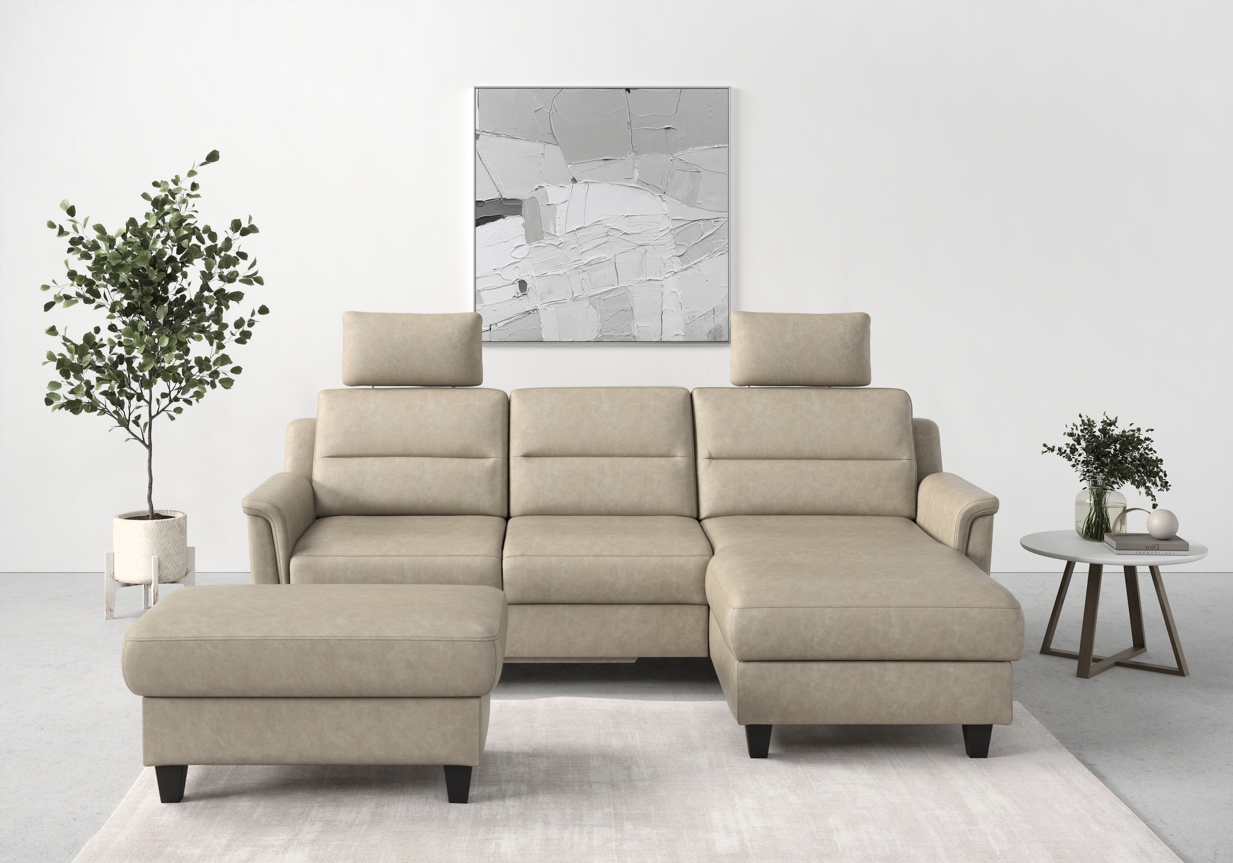 sit&more Ecksofa »Farö L-Form«, inklusive Federkern, wahlweise mit Bettfunktion und Bettkasten