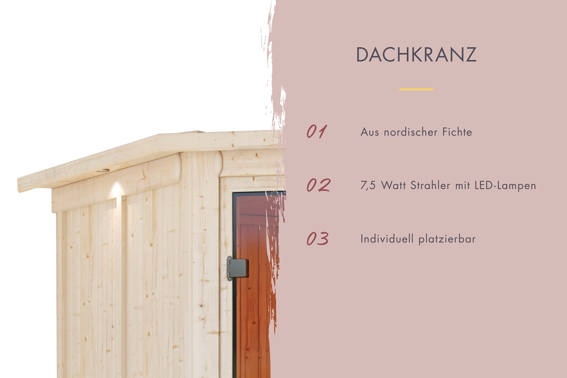 Karibu Sauna »Mia (Fronteinstieg)« Ofen 9 kW Bio externe Strg easy