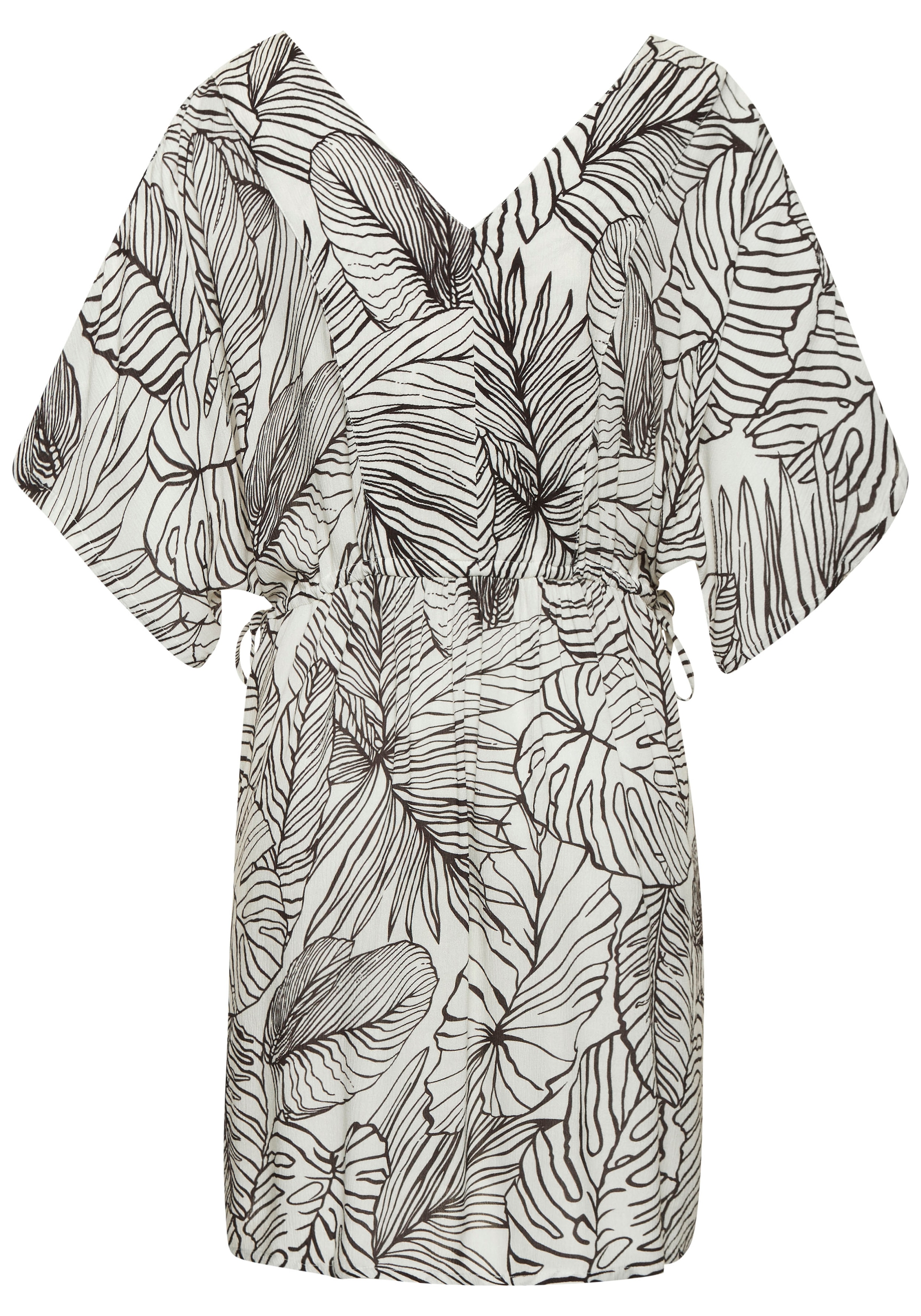 s.Oliver Longtunika, aus gekreppter Viskose, kurzes Sommerkleid, Blusenkleid, taillierbar