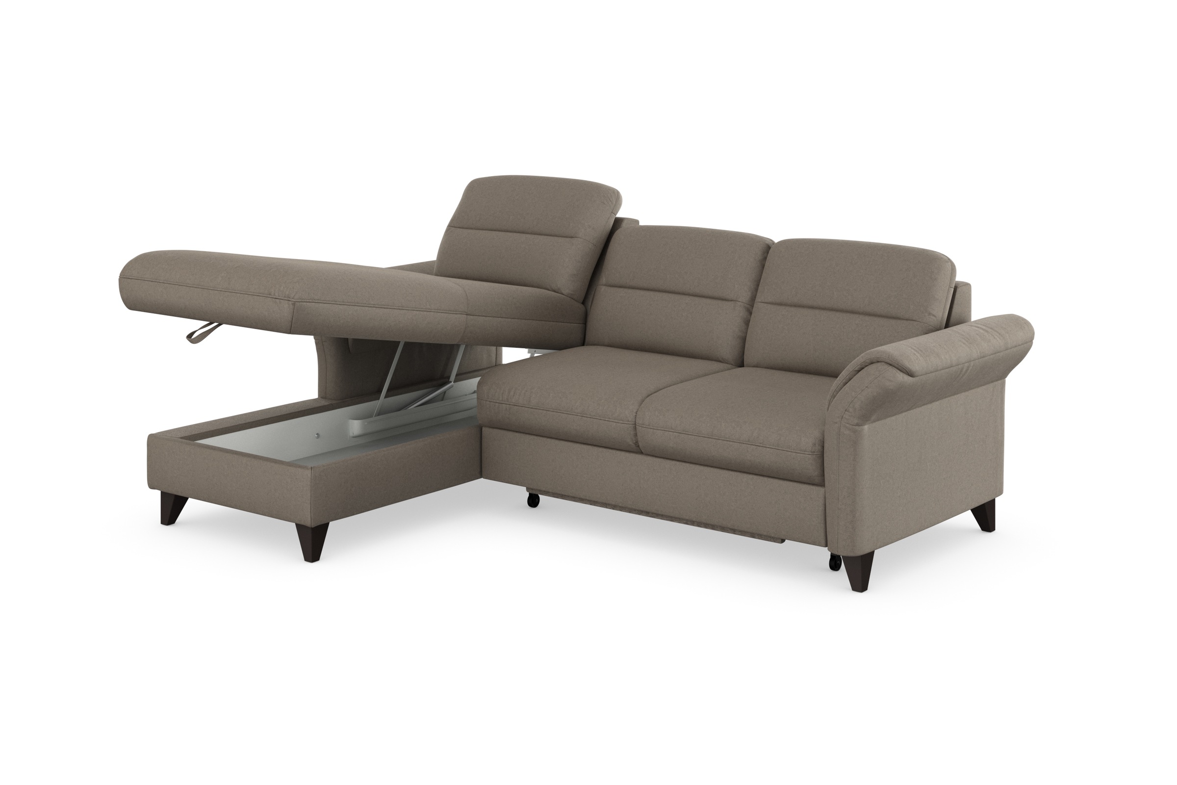 sit&more Ecksofa »Mellum L-Form«, Federkern, wahlweise mit Bettfunktion, Bettkasten und Armteilfunktion