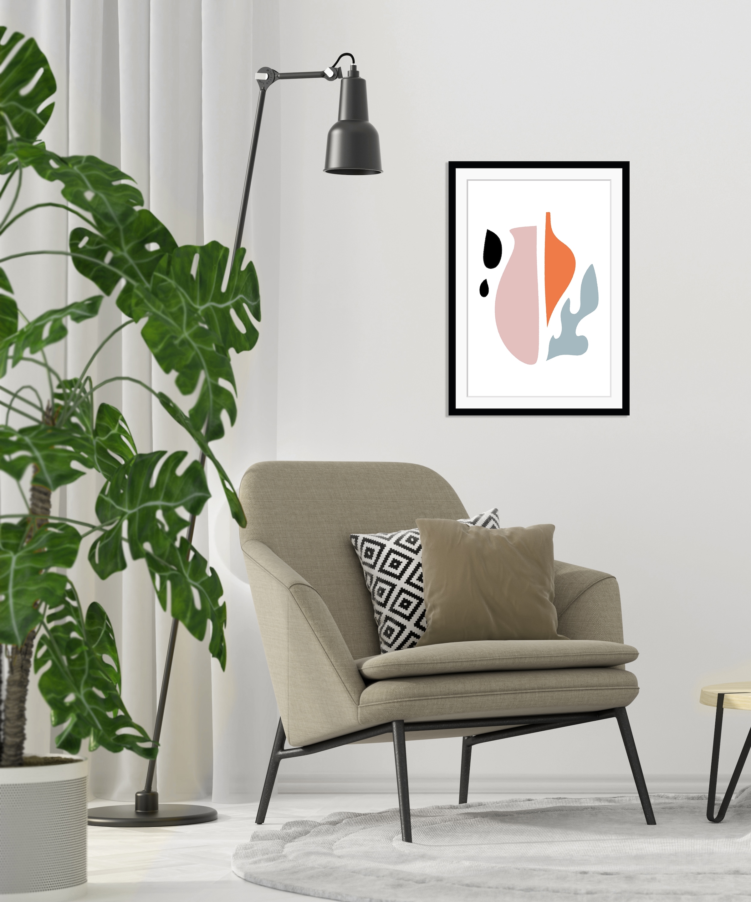 queence Bild »Jesus«, Abstrakt-Kunst-Figuren-Gemälde, HD Premium Poster-Druck inkl. Holzrahmen
