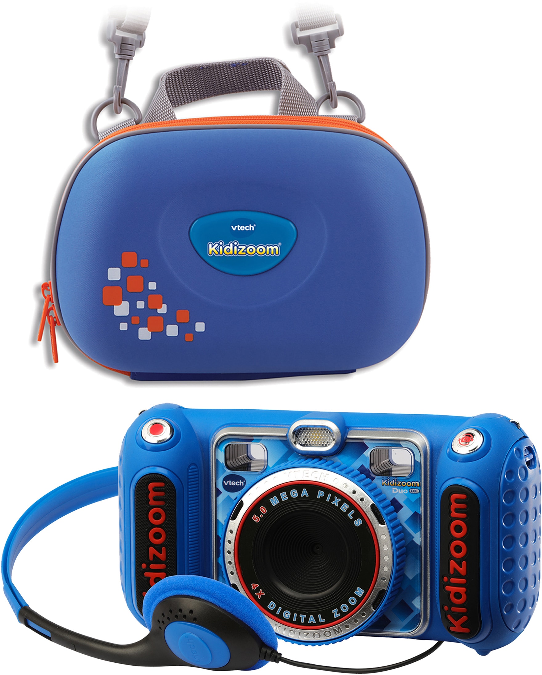 »KidiZoom Duo blau«, Vtech® Kinderkamera bei Tragetasche inkl. DX, 5 MP,