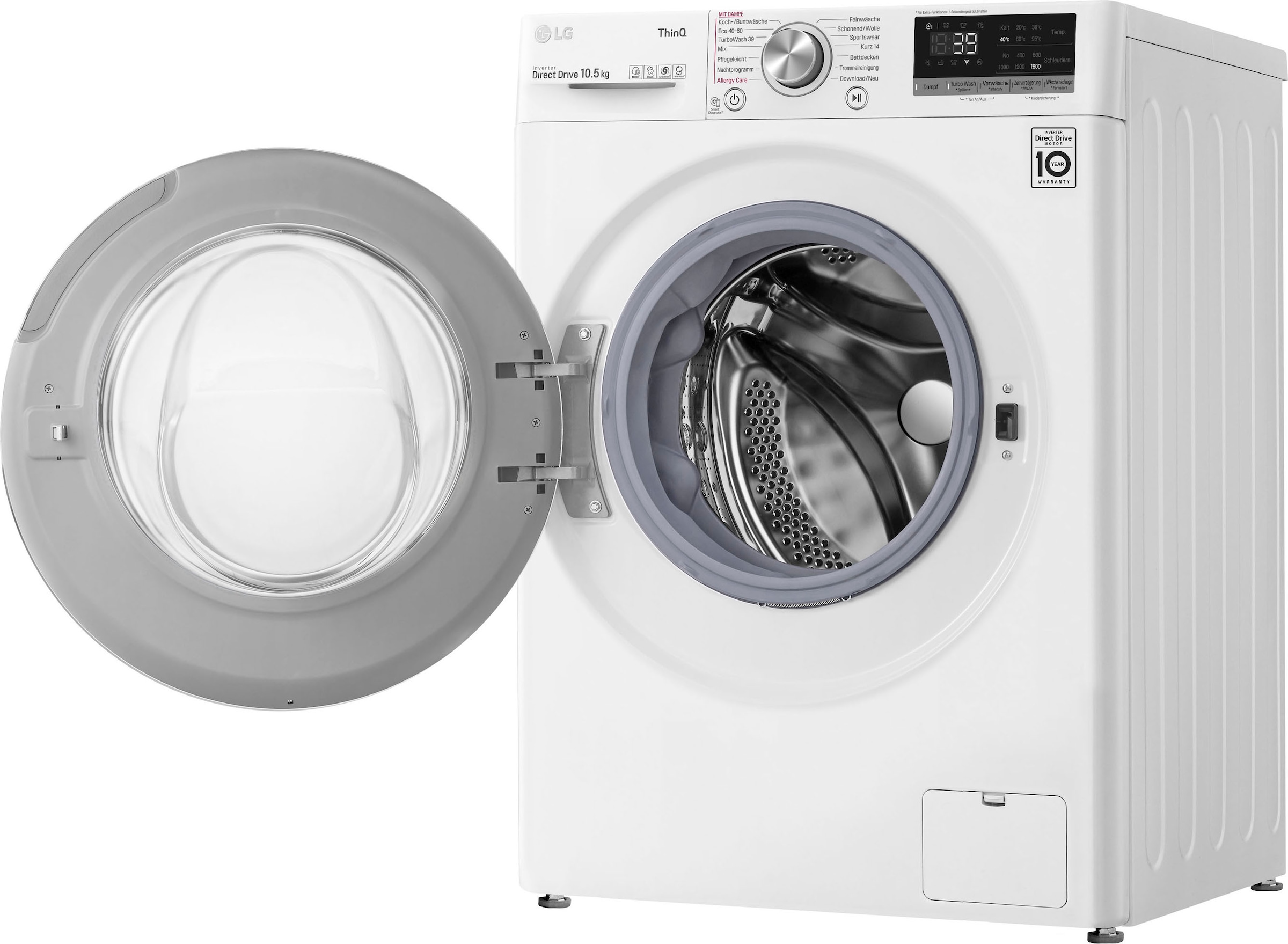 LG Waschmaschine Jahren Garantie Garantie 3 inklusive mit 8 XXL U/min, kg, F4WV5080, »F4WV5080«, 4 1400 Jahre Steam-Funktion