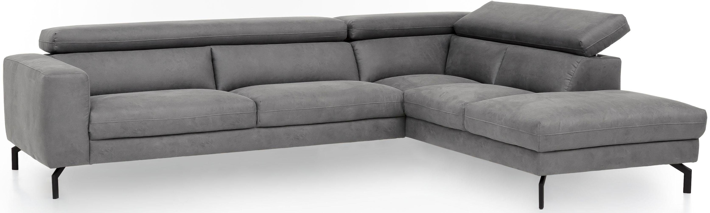 Places of Style Ecksofa »Olanta, modern und bequem, Breite 305cm, Fuß 16cm hoch, L-Form«, mit verstellbaren Kopfstützen