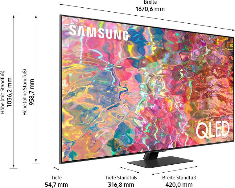 Samsung QLED-Fernseher »GQ75Q80BAT«, Smart-TV, Quantum Processor 4K,Quantum HDR 1500,Sumpreme UHD Dimming