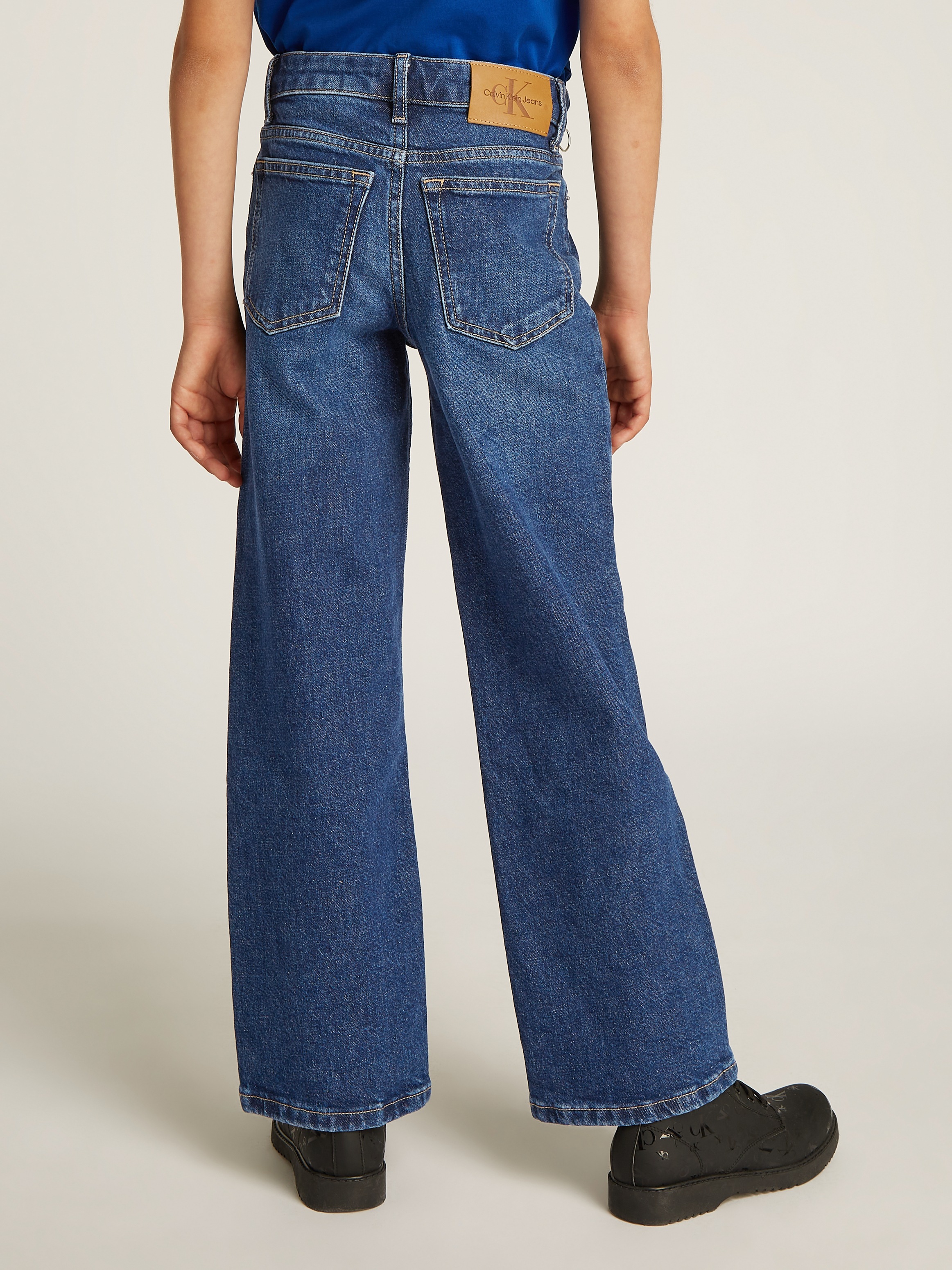 Calvin Klein Jeans Weite Jeans verstellbarer Bund, weites Bein, hohe Taille, Baumwoll-Stretch