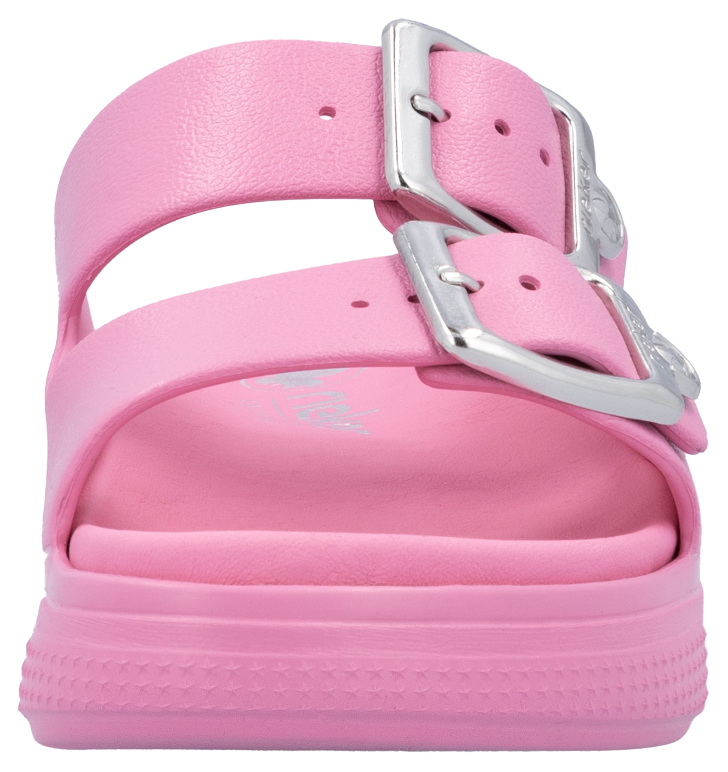 Rieker Pantolette, Plateau, Sommerschuh, Schlappen in Weite G (=weit)