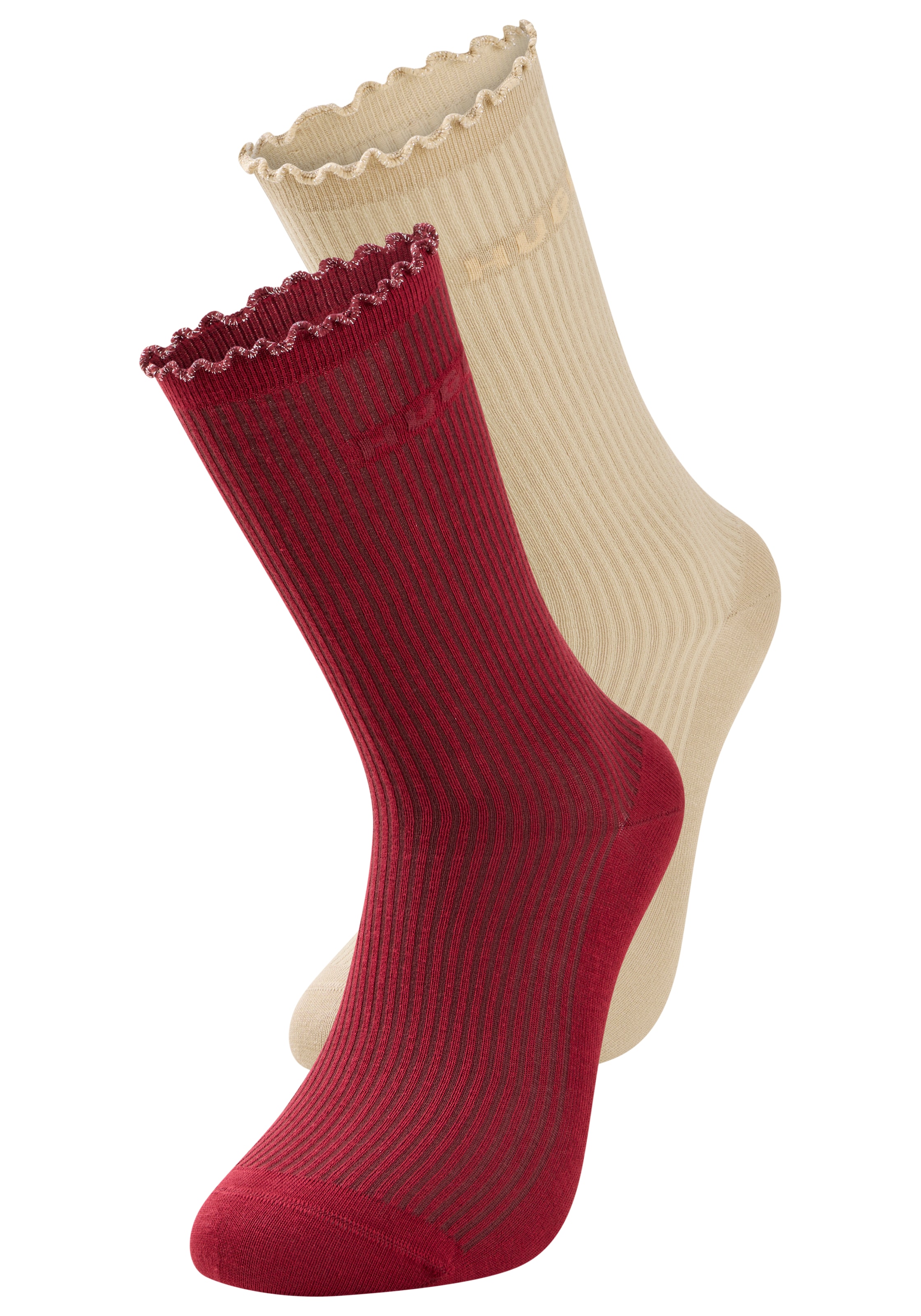 HUGO Underwear Basicsocken »2P RS LETTUCE CC W« 2 Paar tlg. Bund leicht gekräuselt