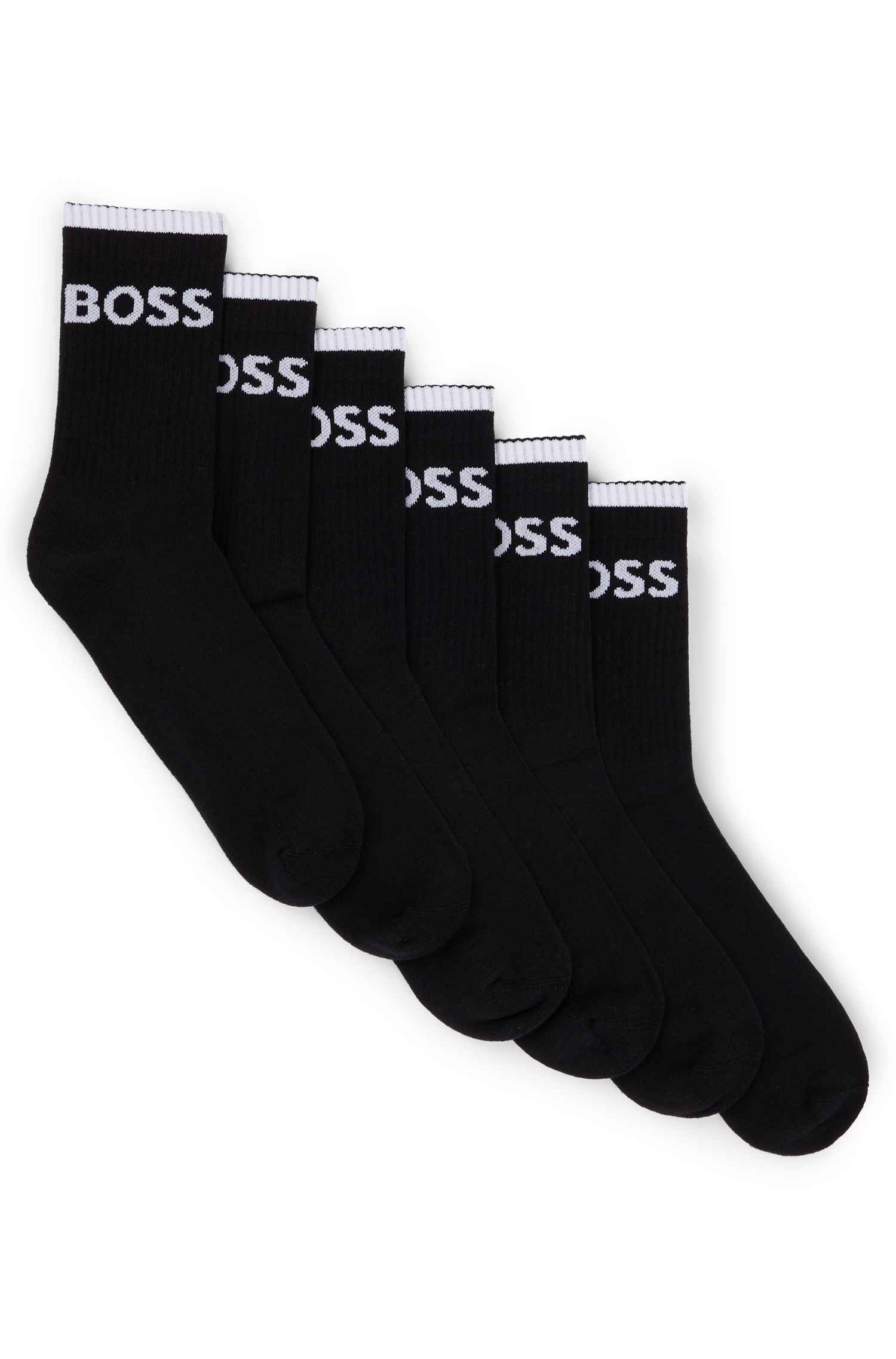 Businesssocken »6P QS Stripe CC«, (Packung, 6 Paar, 6er), mit BOSS Schriftzug