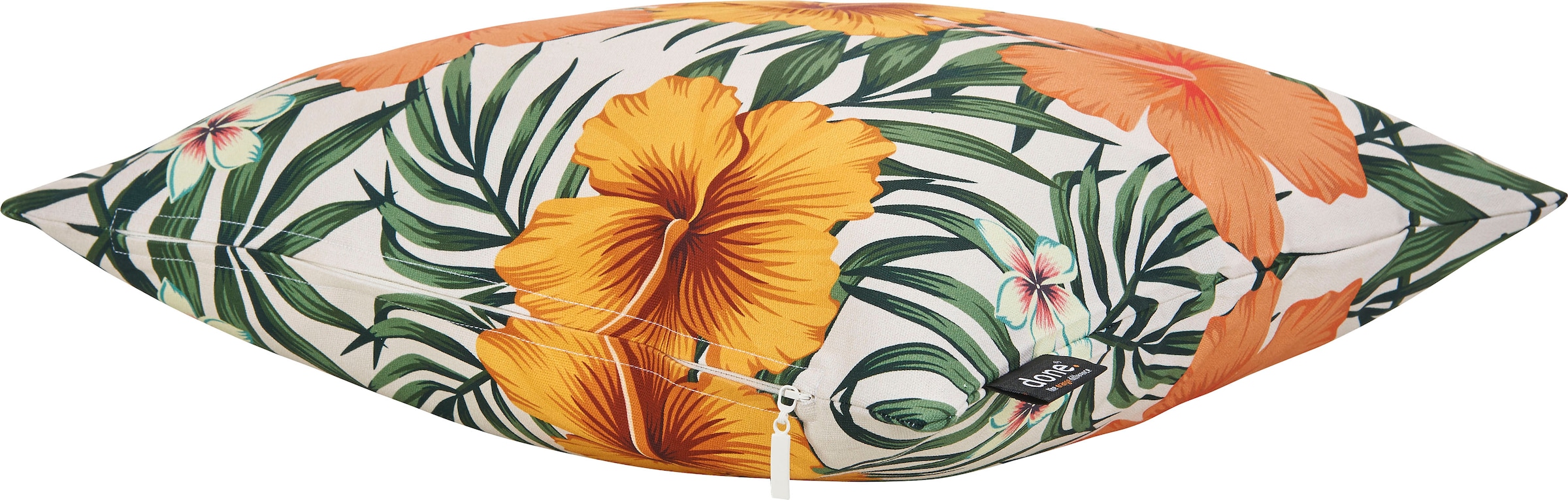 done.® Dekokissen »Panama Print Rose Mallow« Beidseitig bedruckte Kissenhüle ohne Füllung, 1 Stück